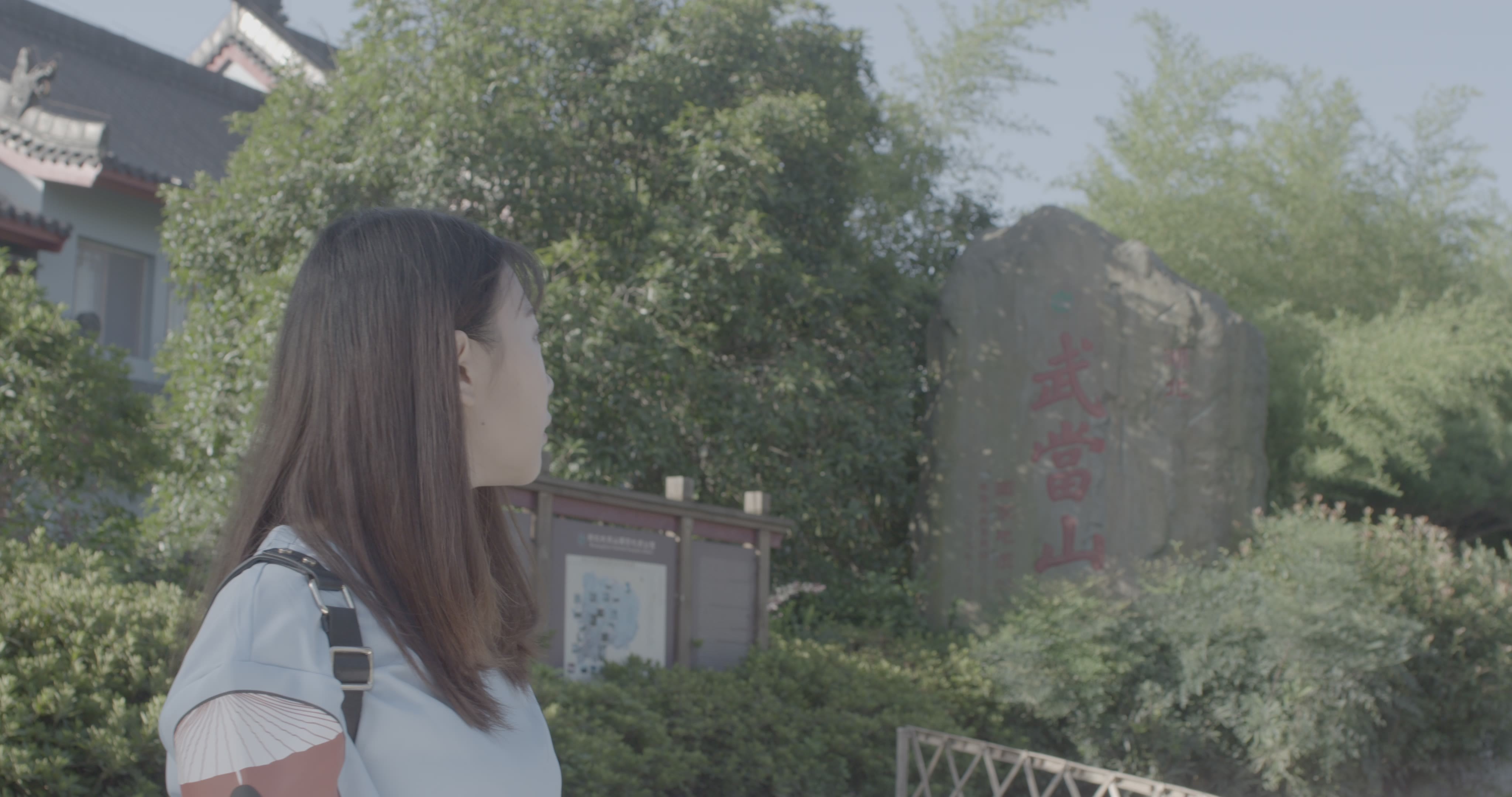 古风园林少女漫步视频素材画面4