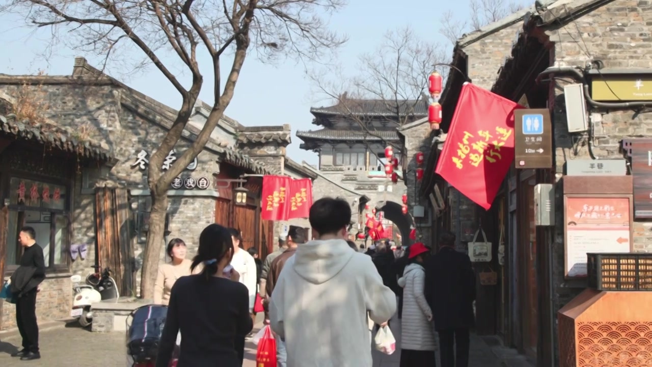 【合集】扬州非遗文化美食街东关街古风建筑视频素材画面4