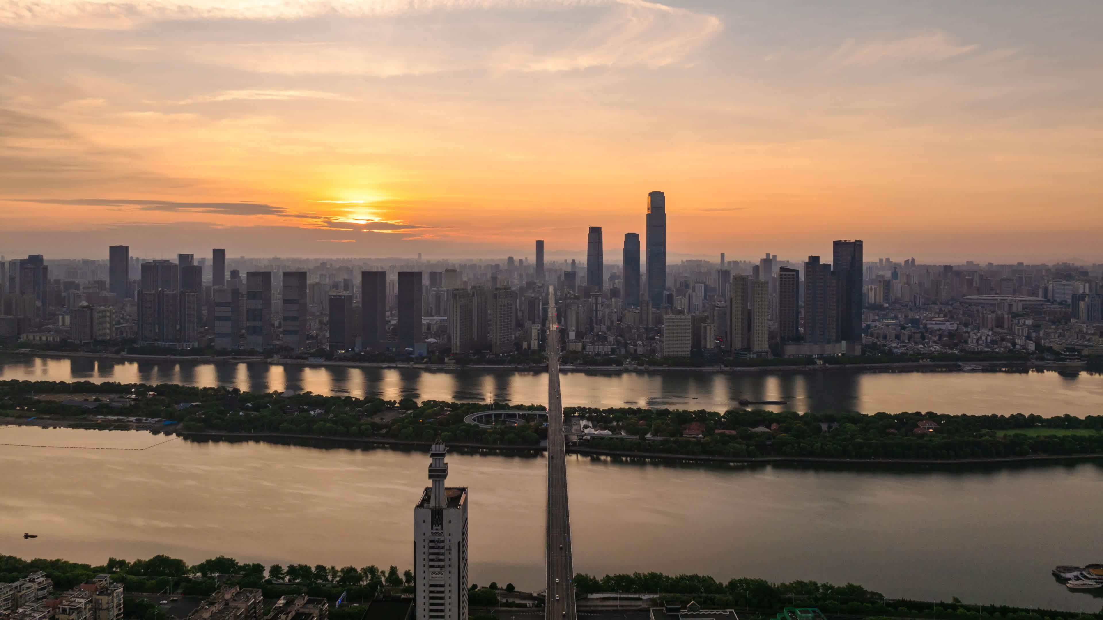 4K长沙城市风光延时合集视频素材画面1