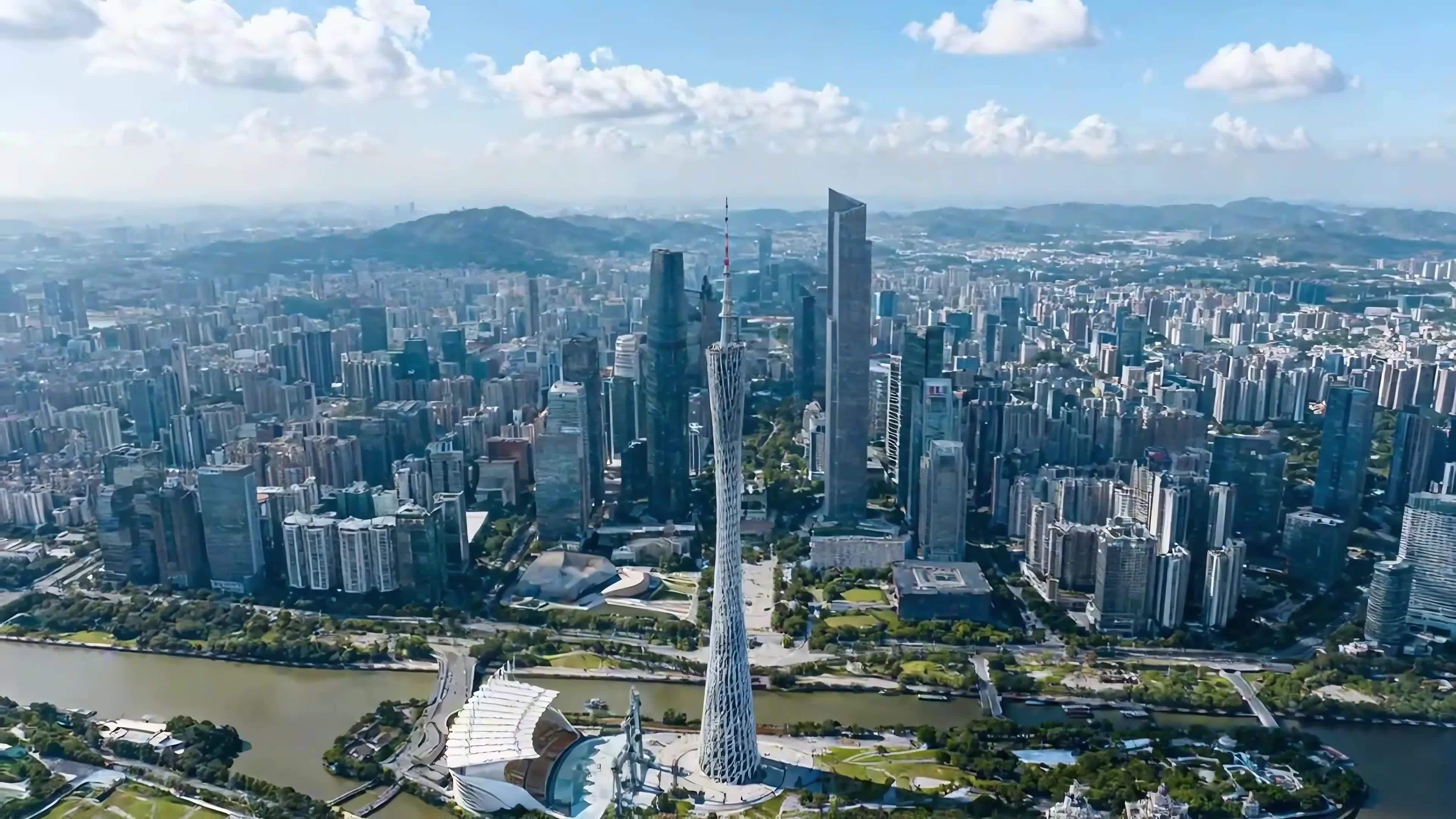 广州城市风光航拍视频素材画面1