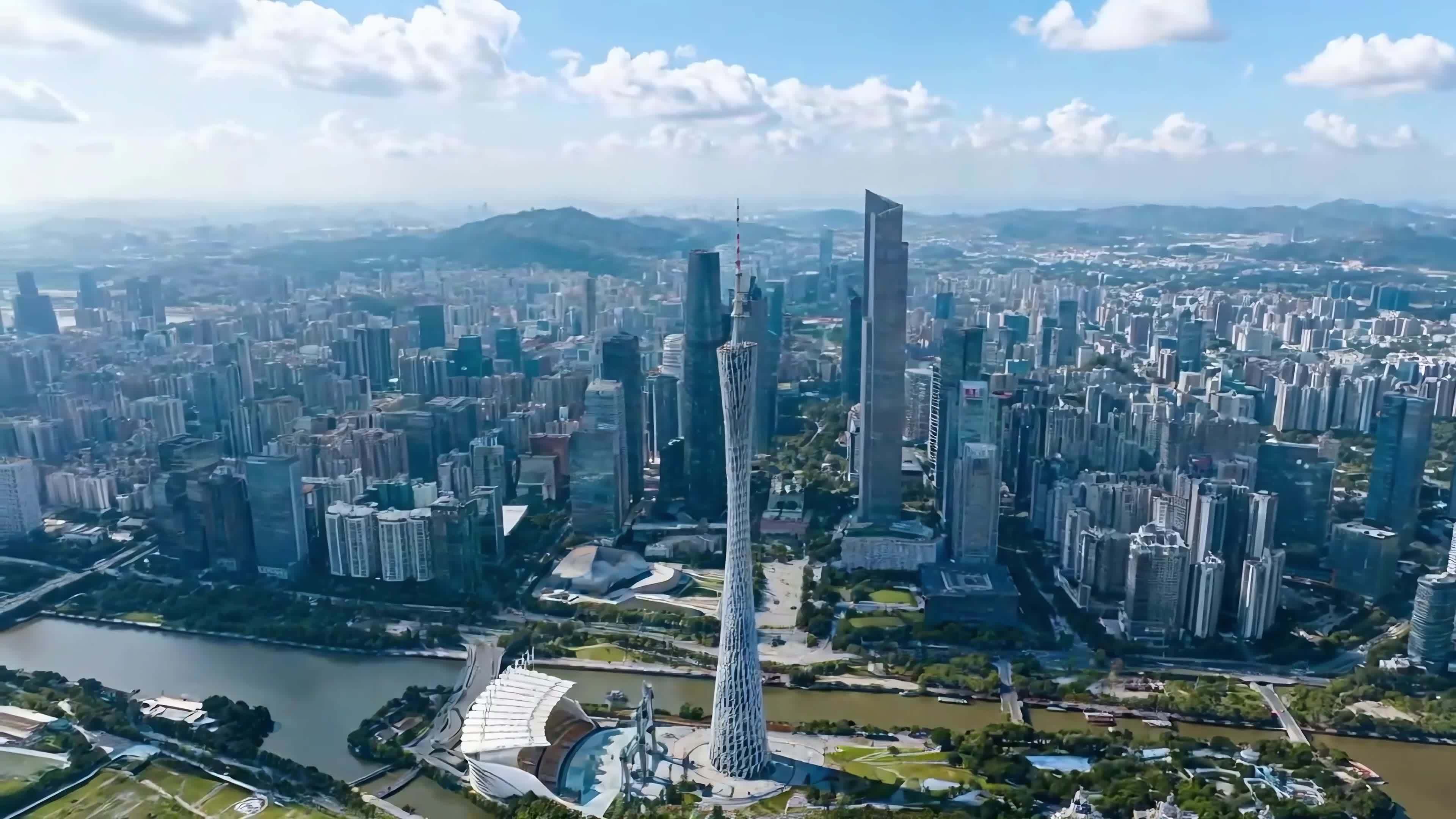 广州城市风光航拍视频素材画面2