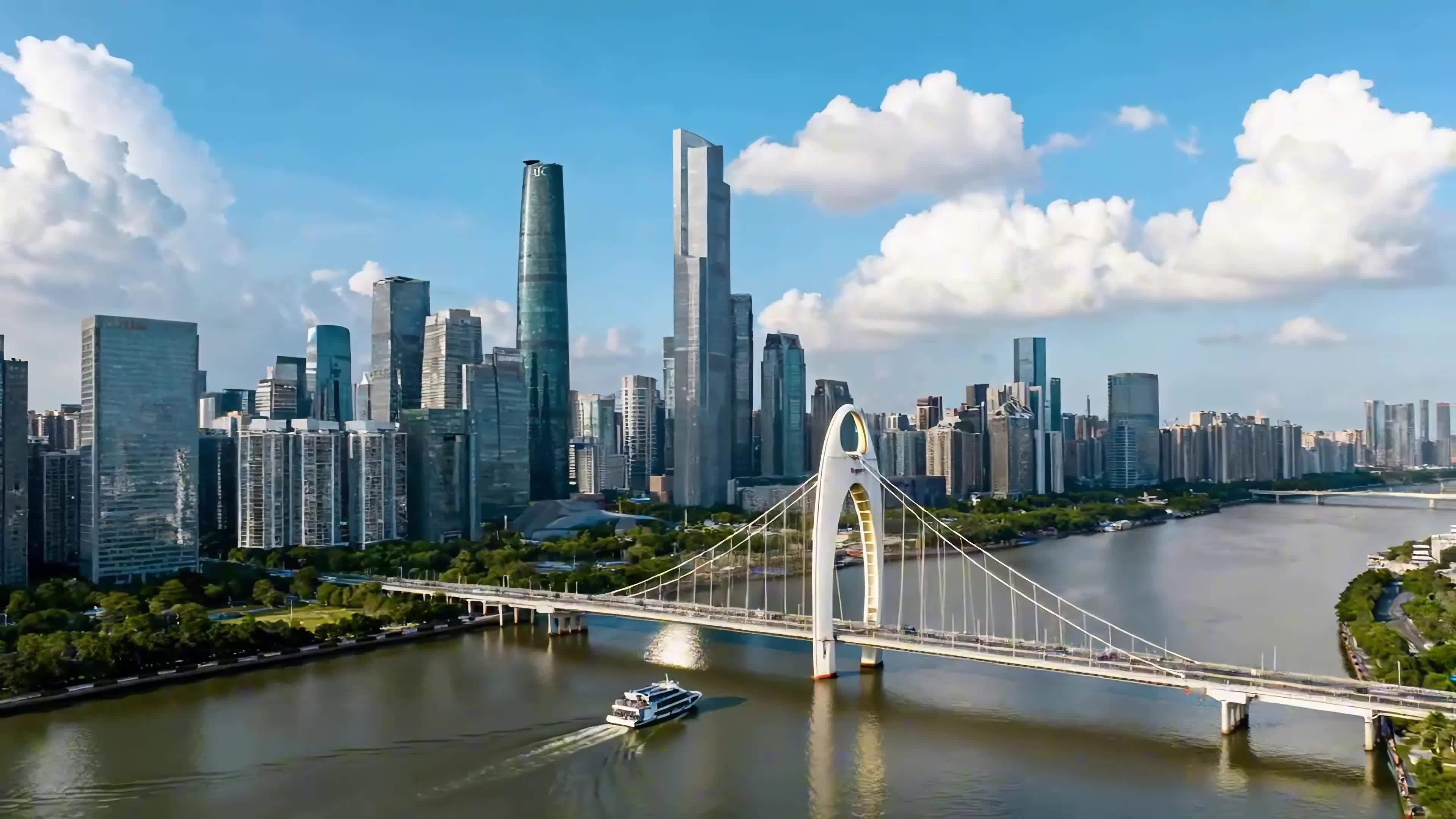 广州地标建筑天际线视频素材画面1