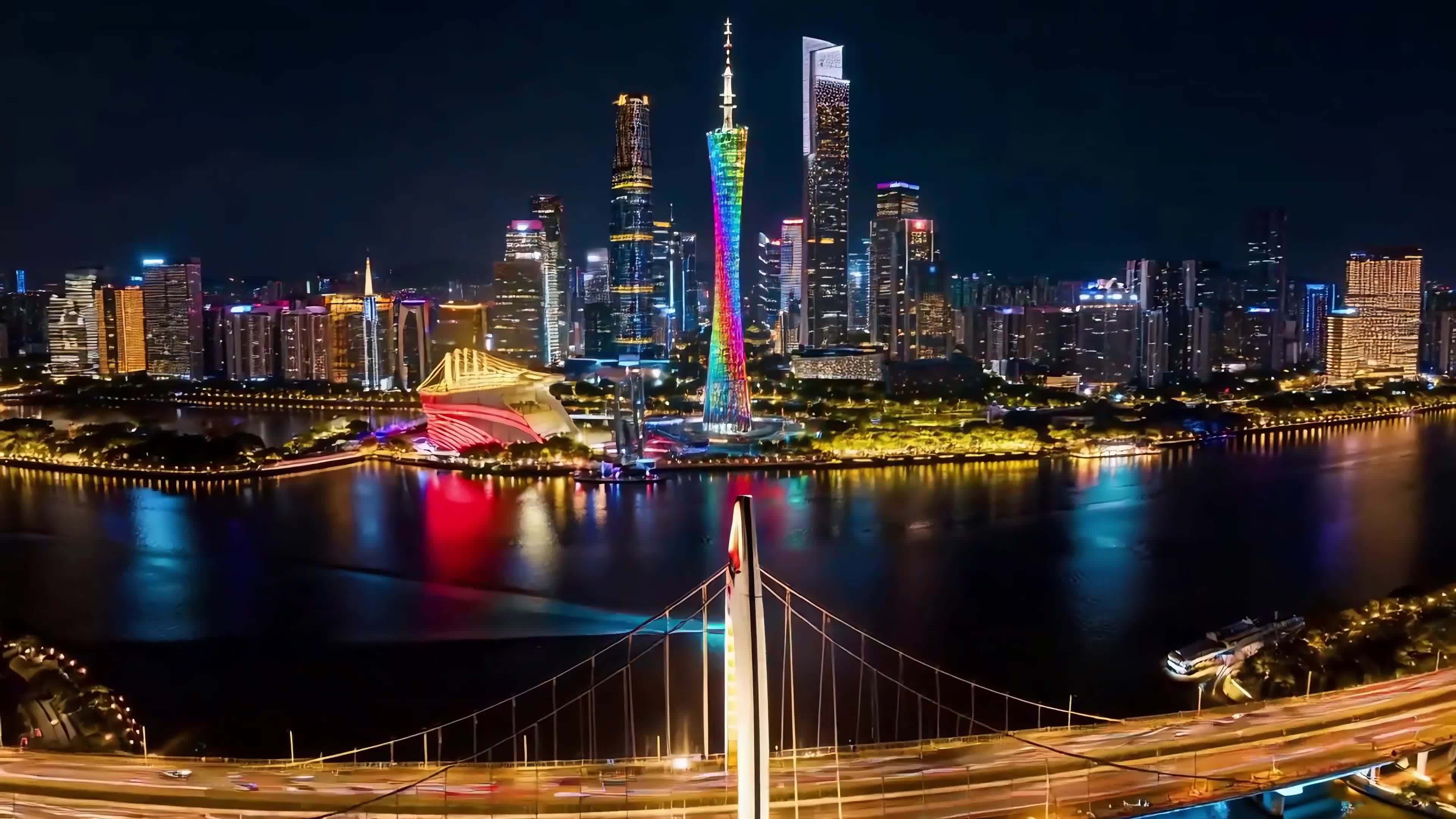广州地标建筑延时摄影视频素材画面2