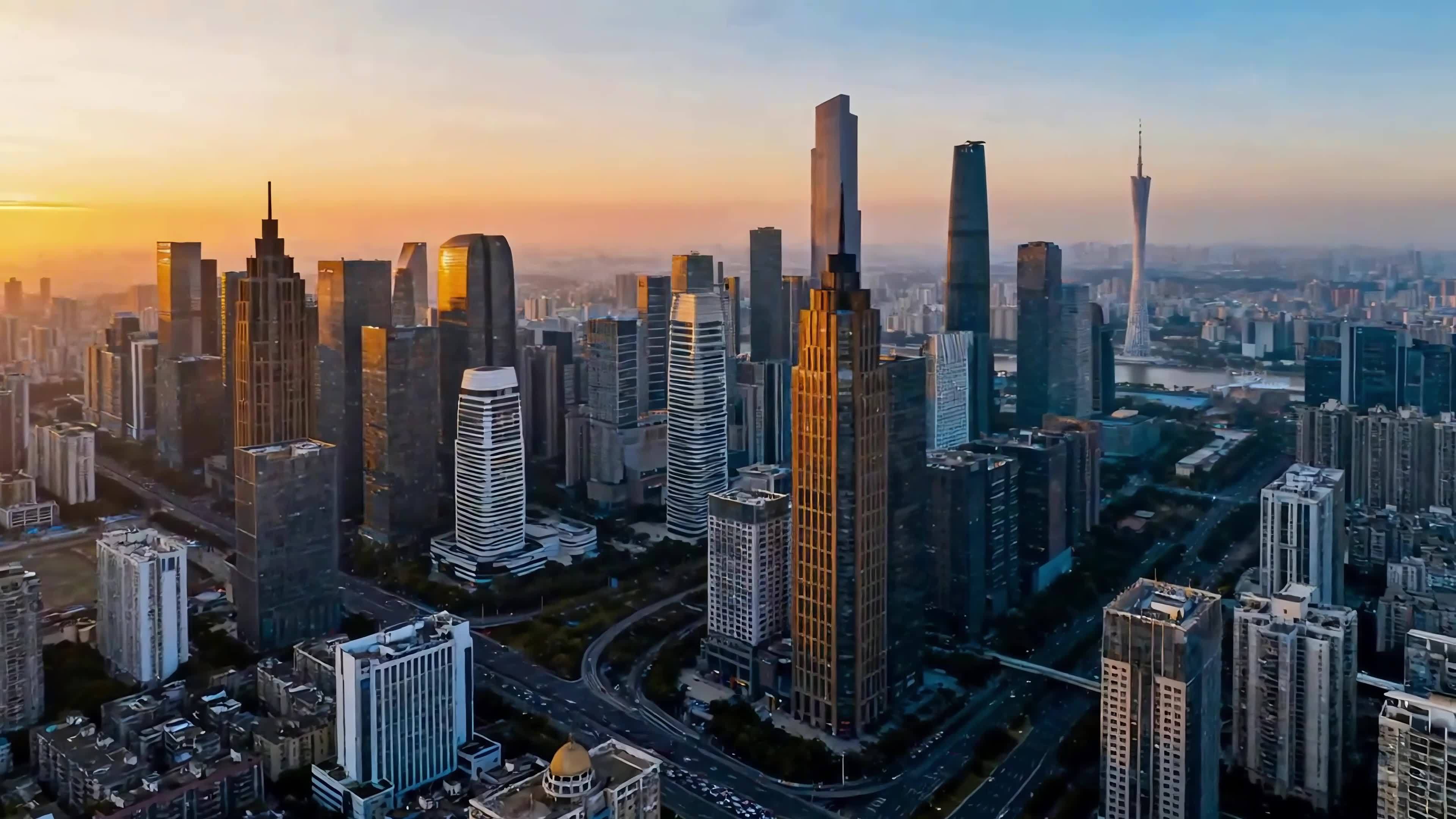 广州城市风光航拍视频素材画面1