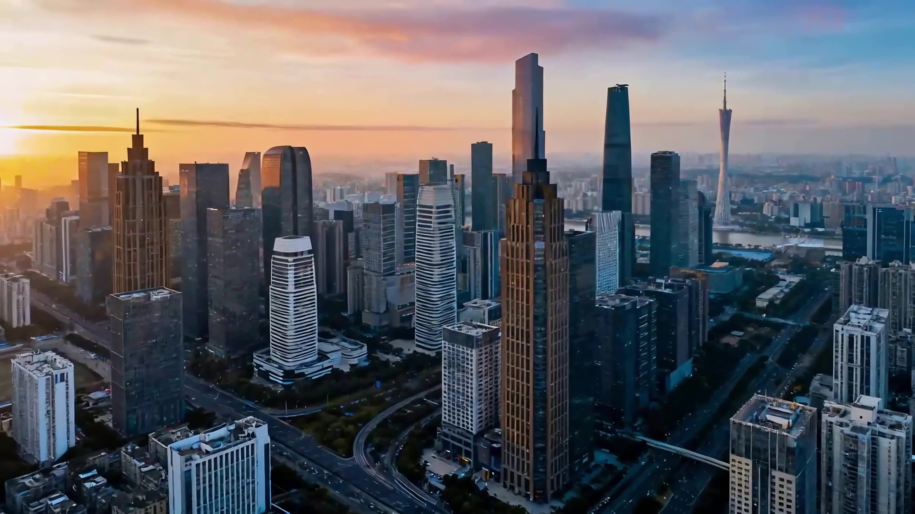 广州城市风光航拍视频素材画面2