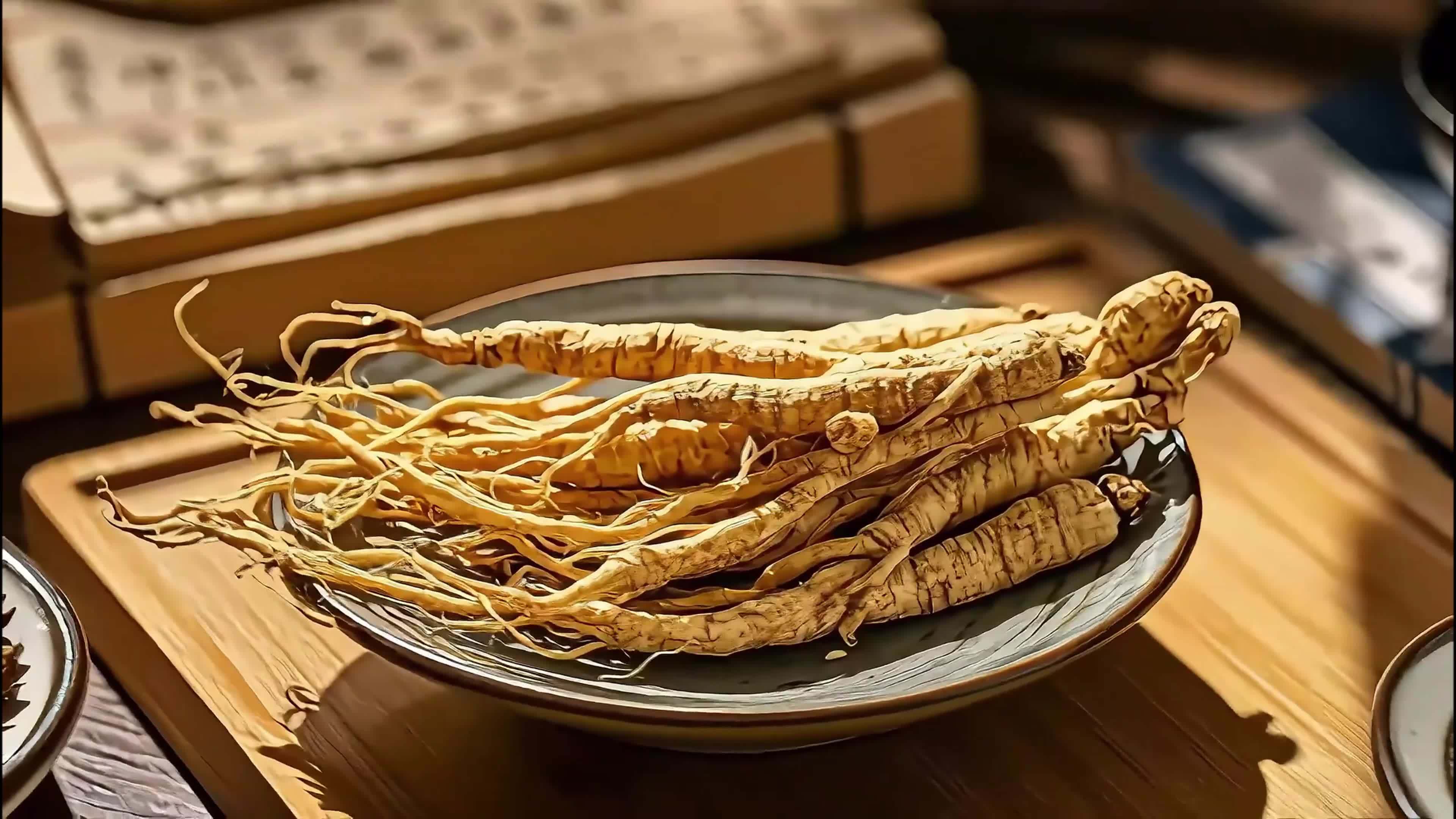 人参切片中草药参片视频素材画面1