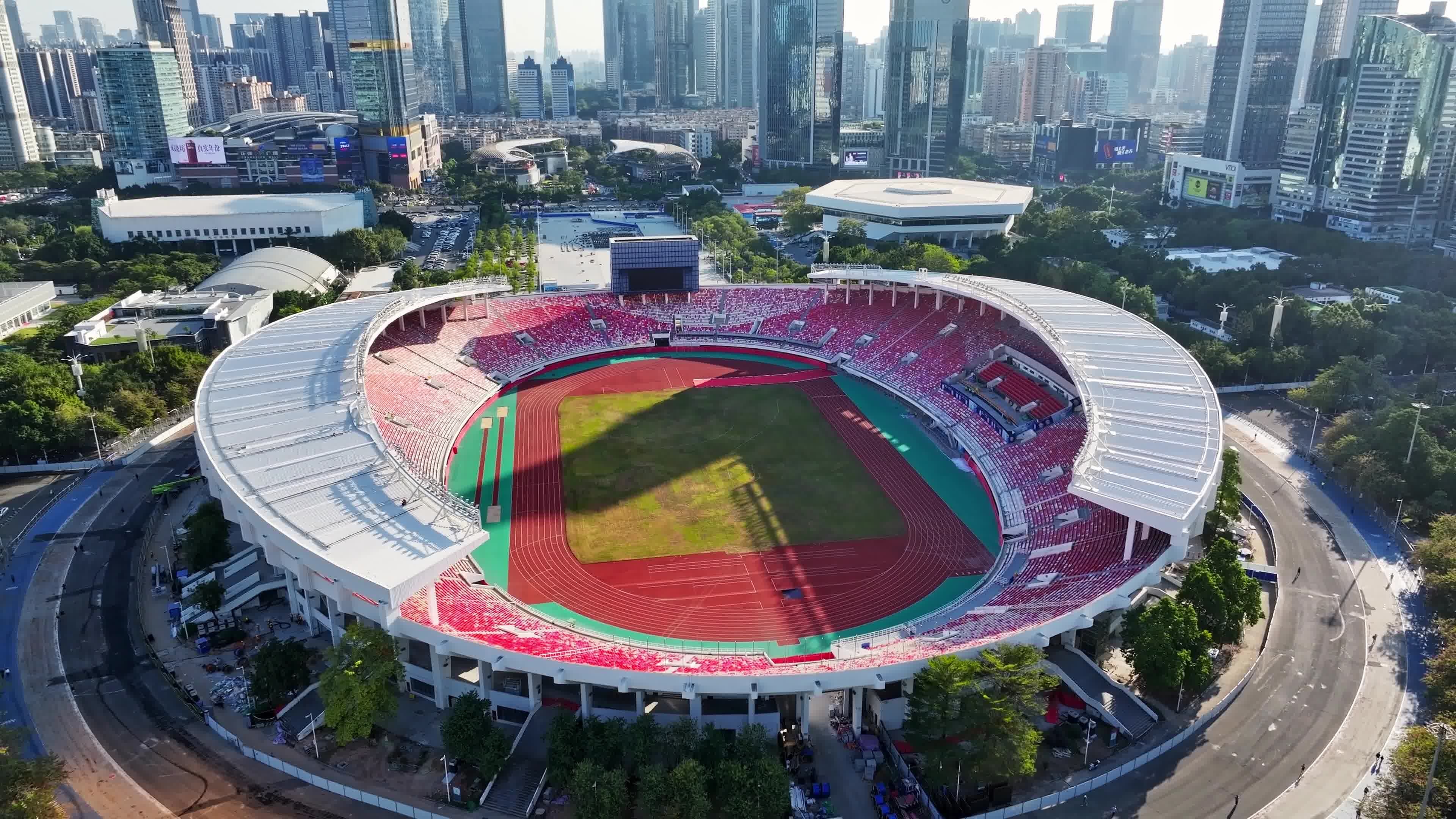 广州天河体育中心航拍视频素材画面3
