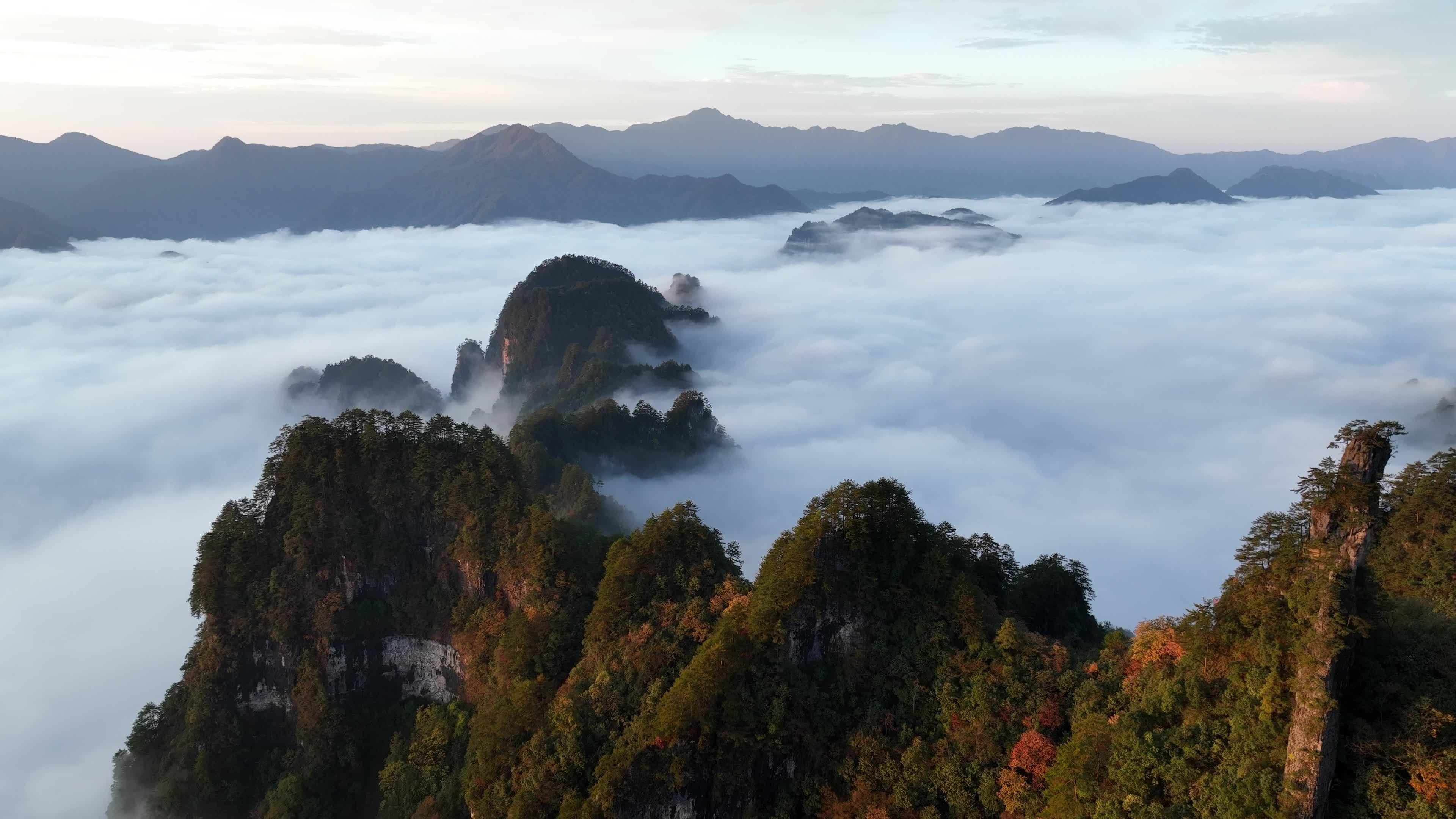 巴中光雾山燕子岭云海视频素材画面2