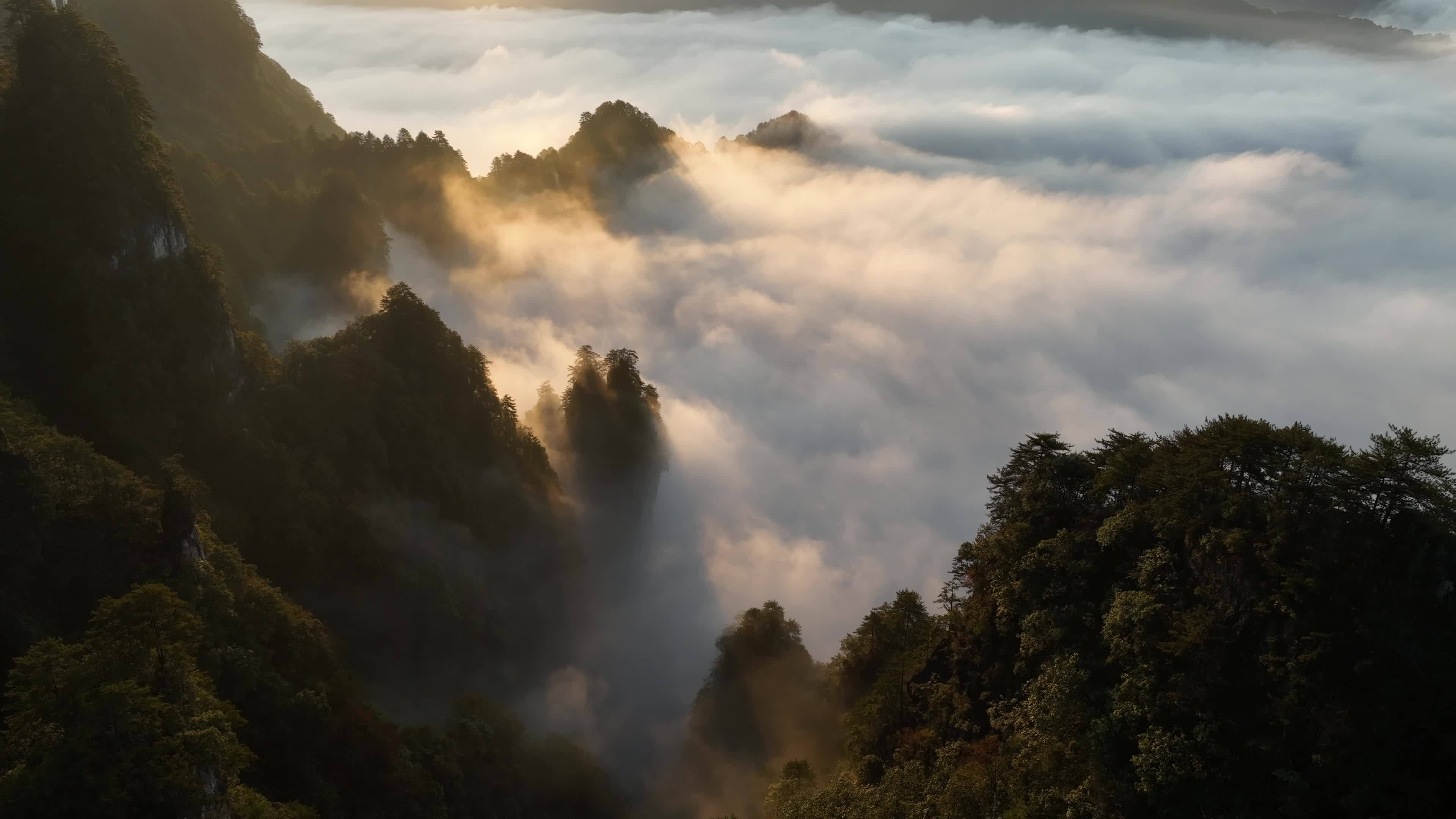 巴中光雾山燕子岭云海视频素材画面3