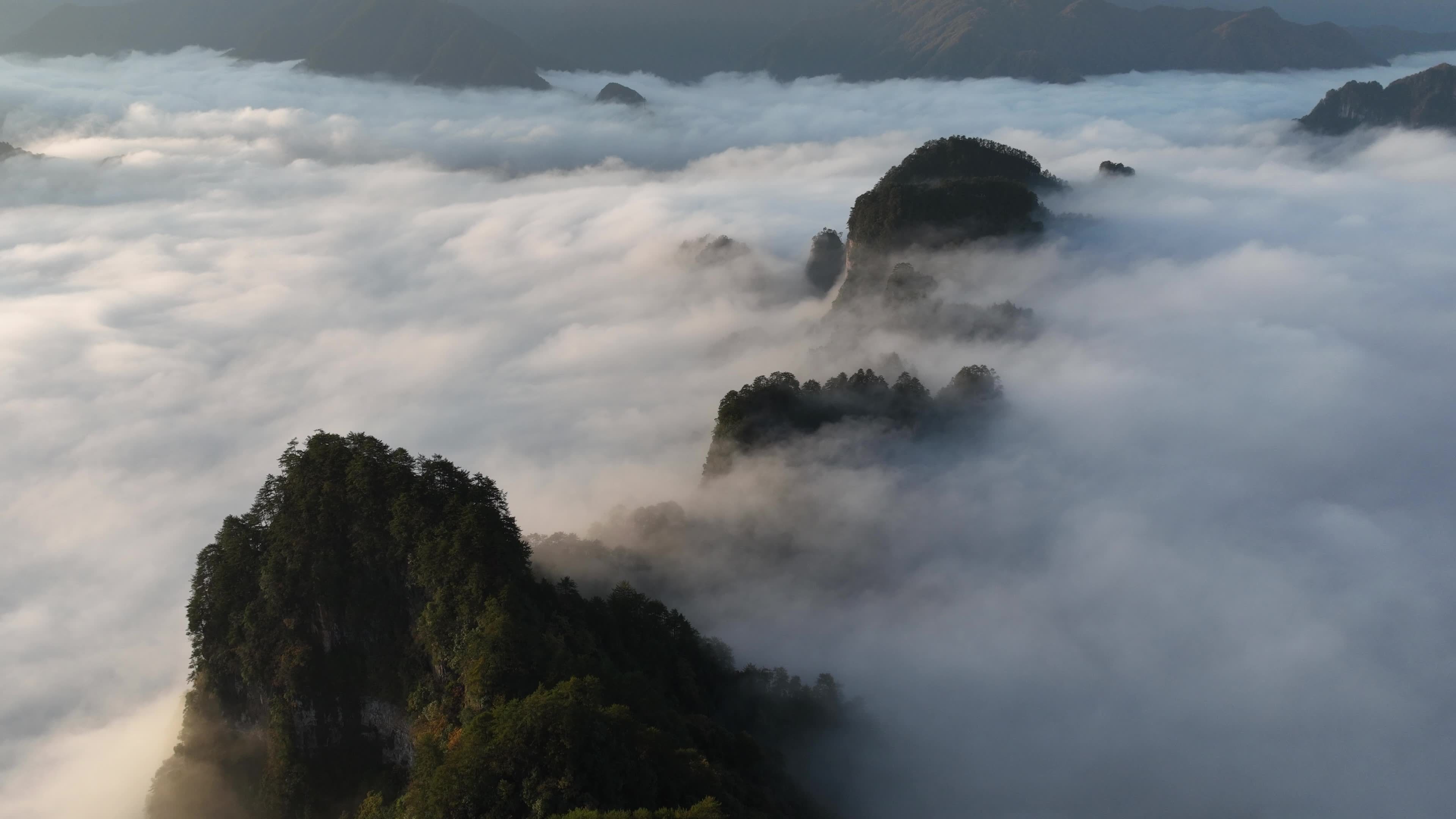 巴中光雾山燕子岭云海视频素材画面2