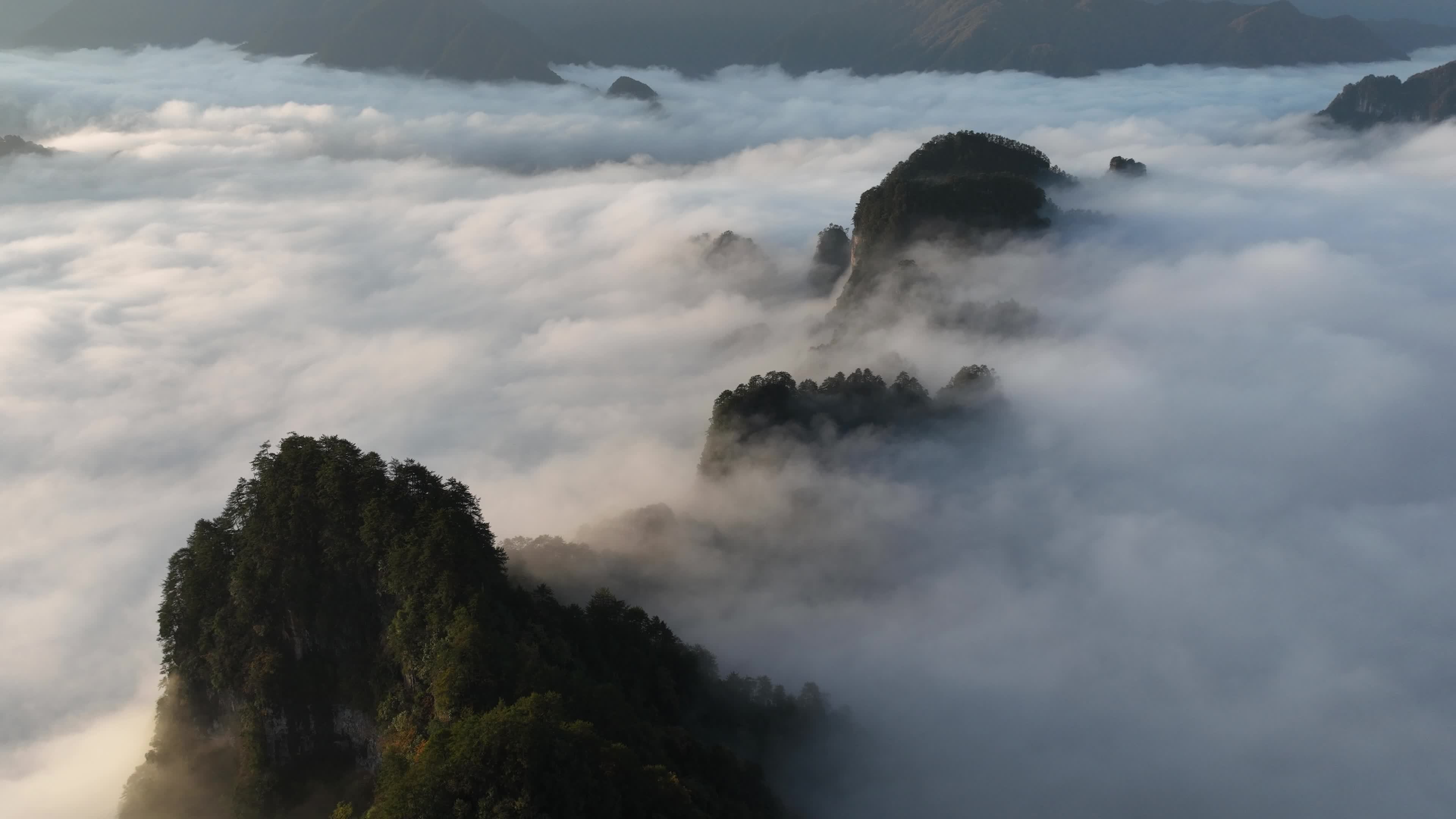 巴中光雾山燕子岭云海视频素材画面4