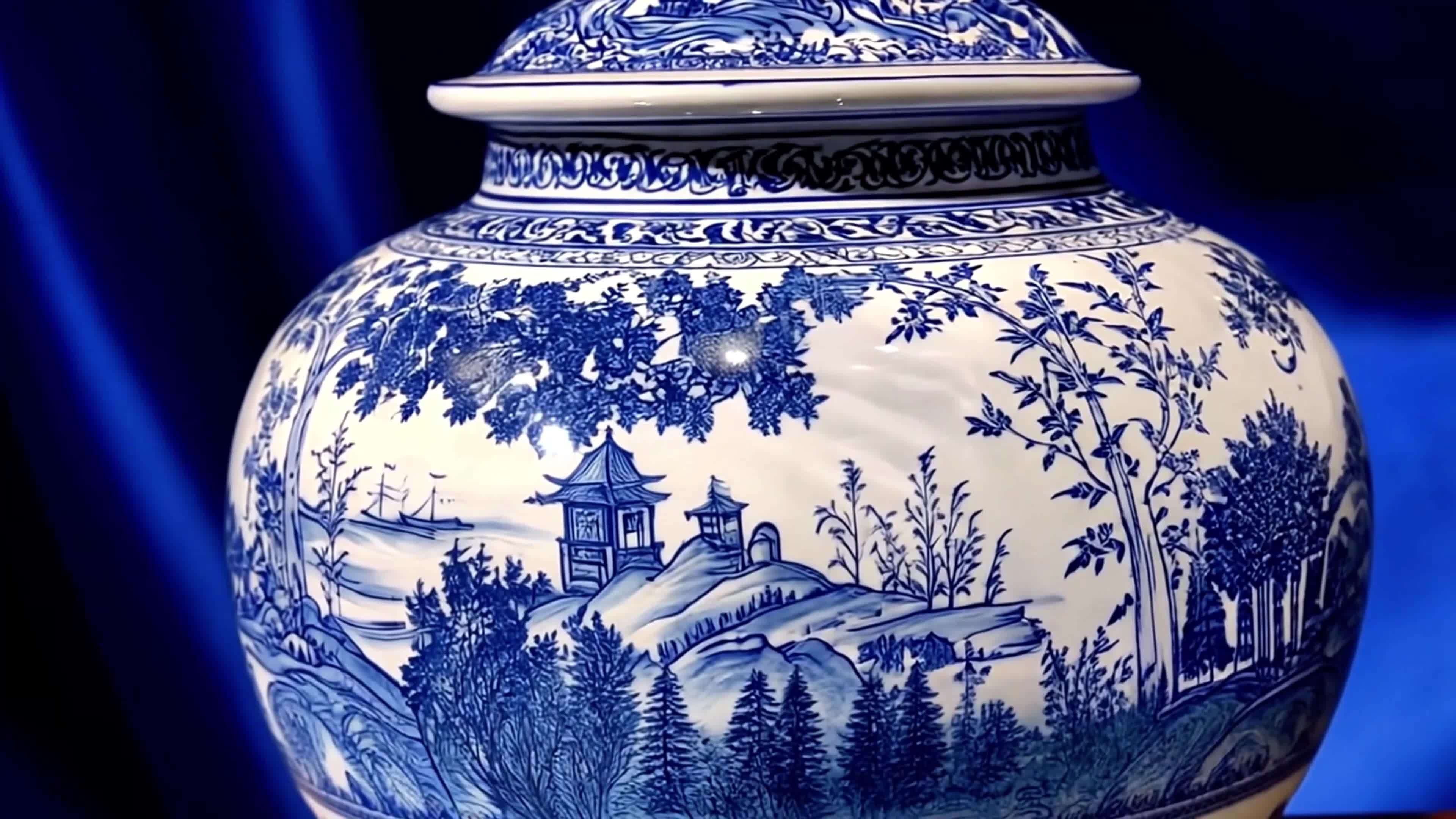 明清青花瓷博物馆瓷器景德镇博物馆视频素材画面1