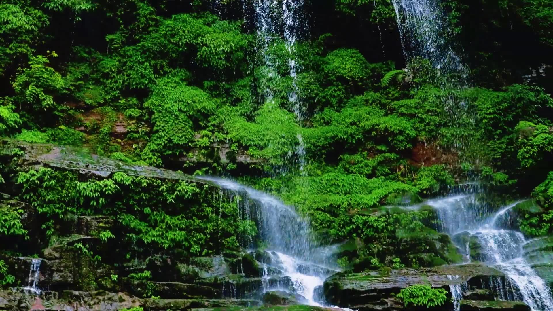 天台山瀑布视频素材画面2
