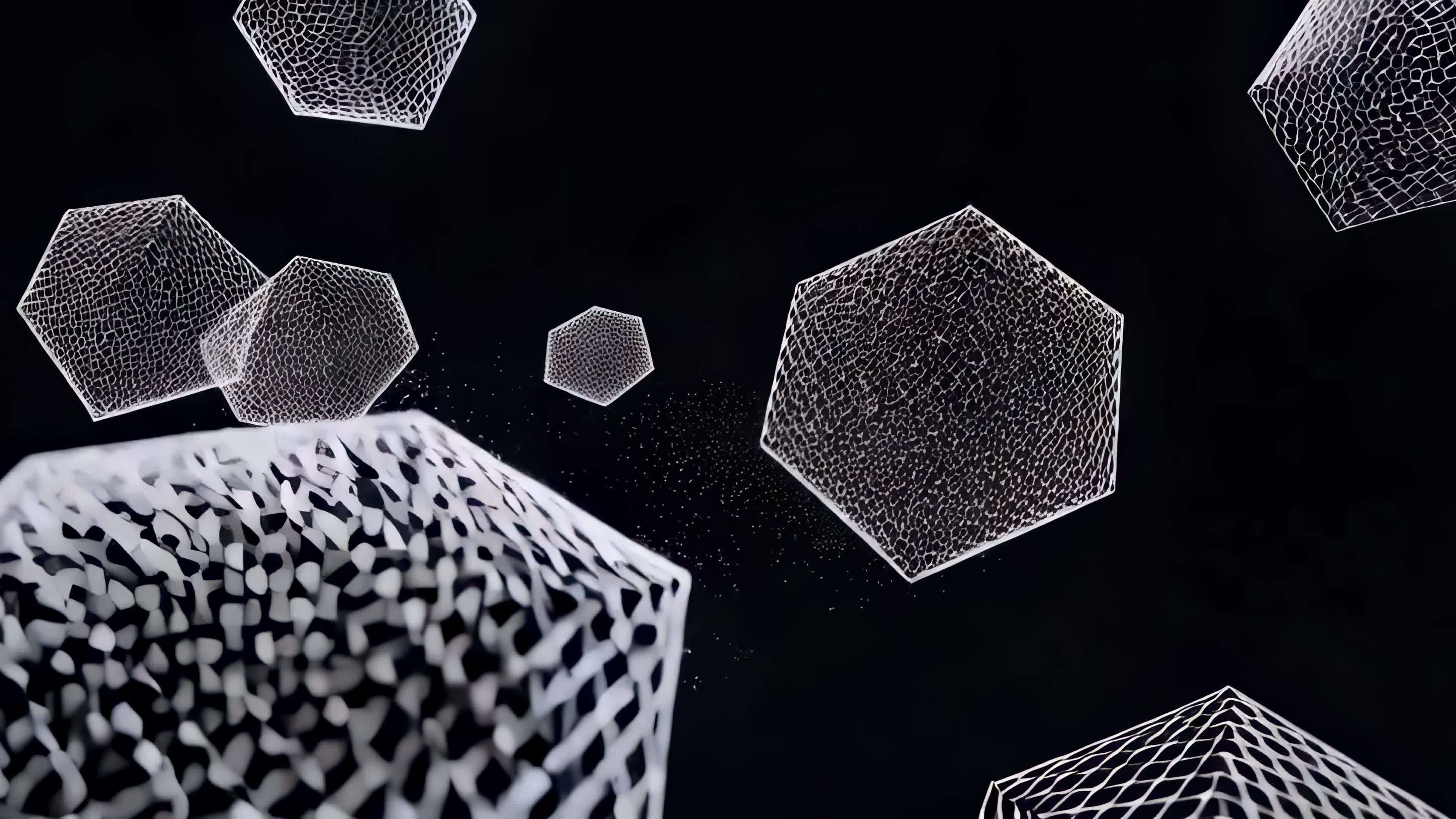 多面体网格空间视频素材画面2