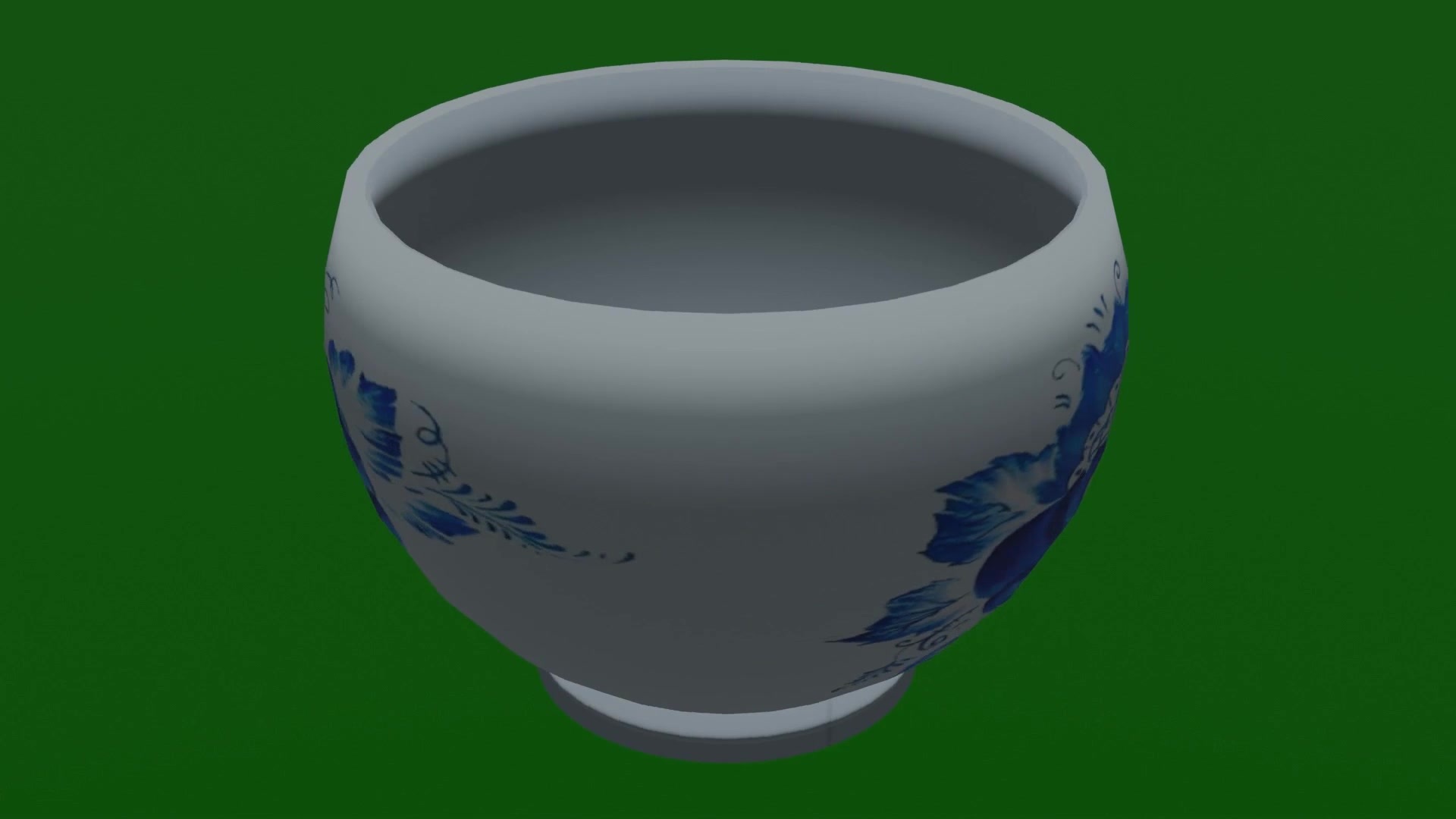 无限循环青花瓷碗旋转动画绿屏抠像固定镜头视频素材画面2