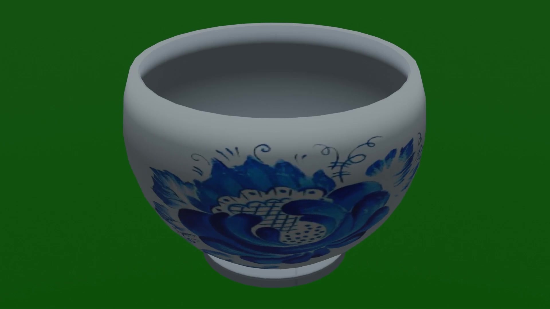无限循环青花瓷碗旋转动画绿屏抠像固定镜头视频素材画面4