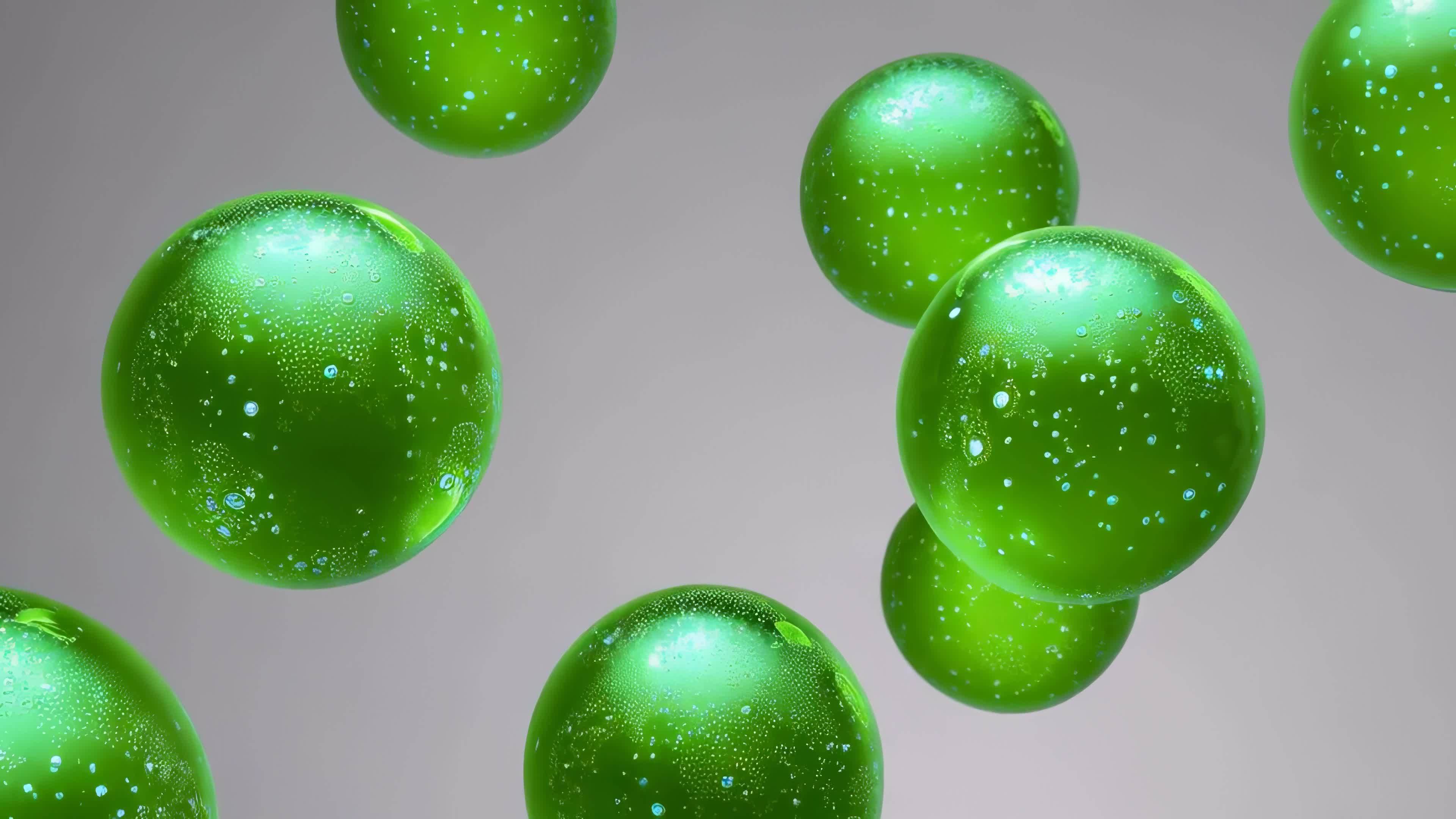 绿色能量球体漂浮视频素材画面3