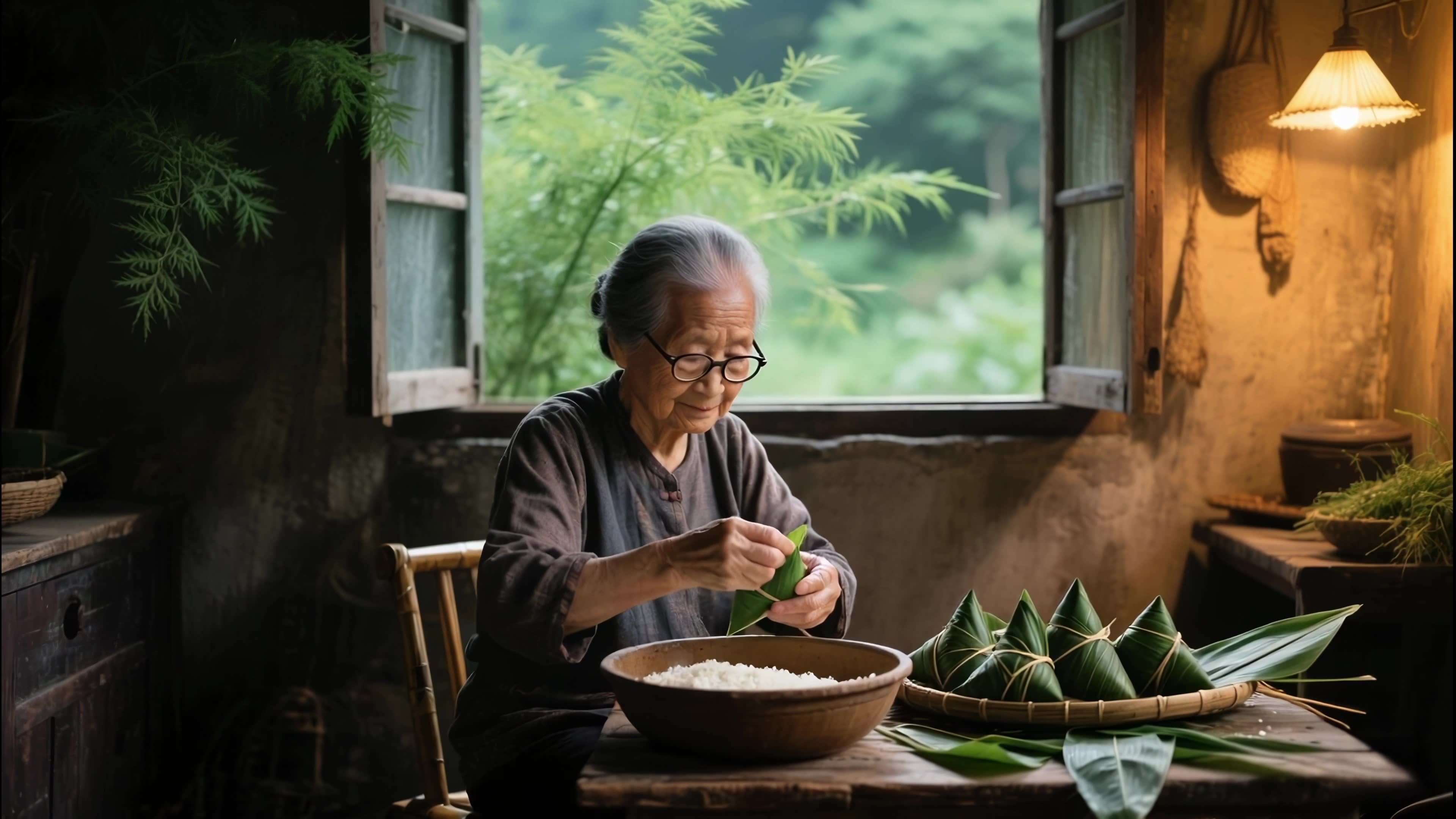 端午节包粽子节日民俗视频素材画面2