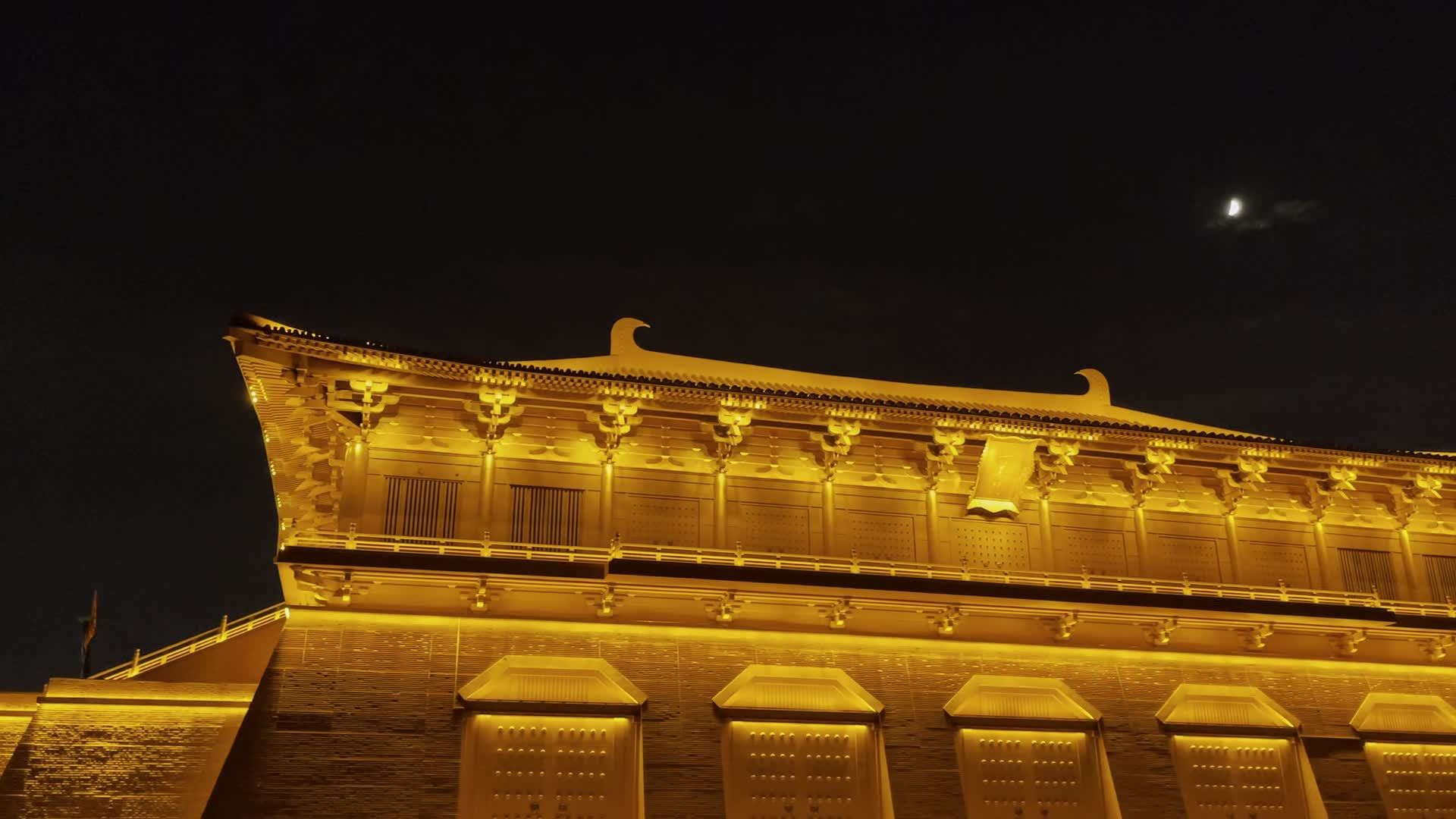 大明宫遗址公园夜景视频素材画面1