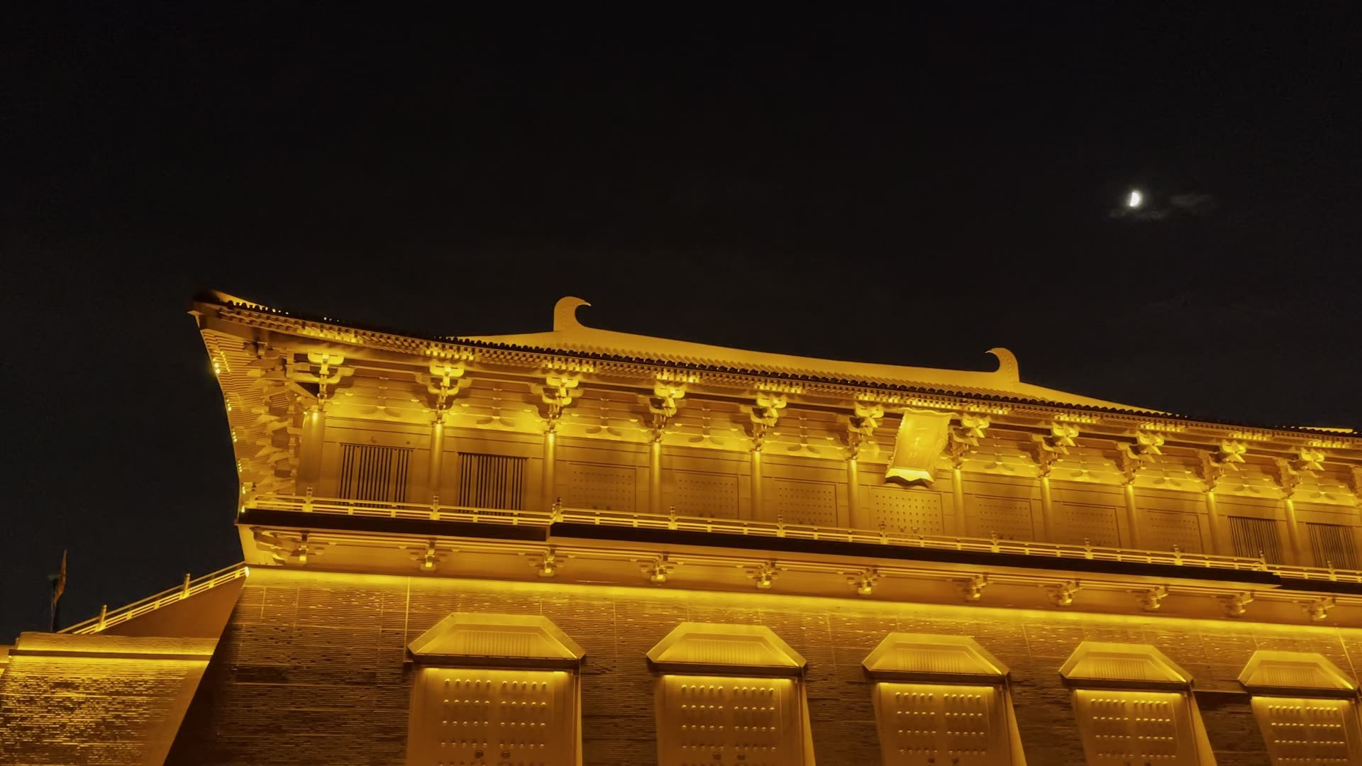 大明宫遗址公园夜景视频素材画面2