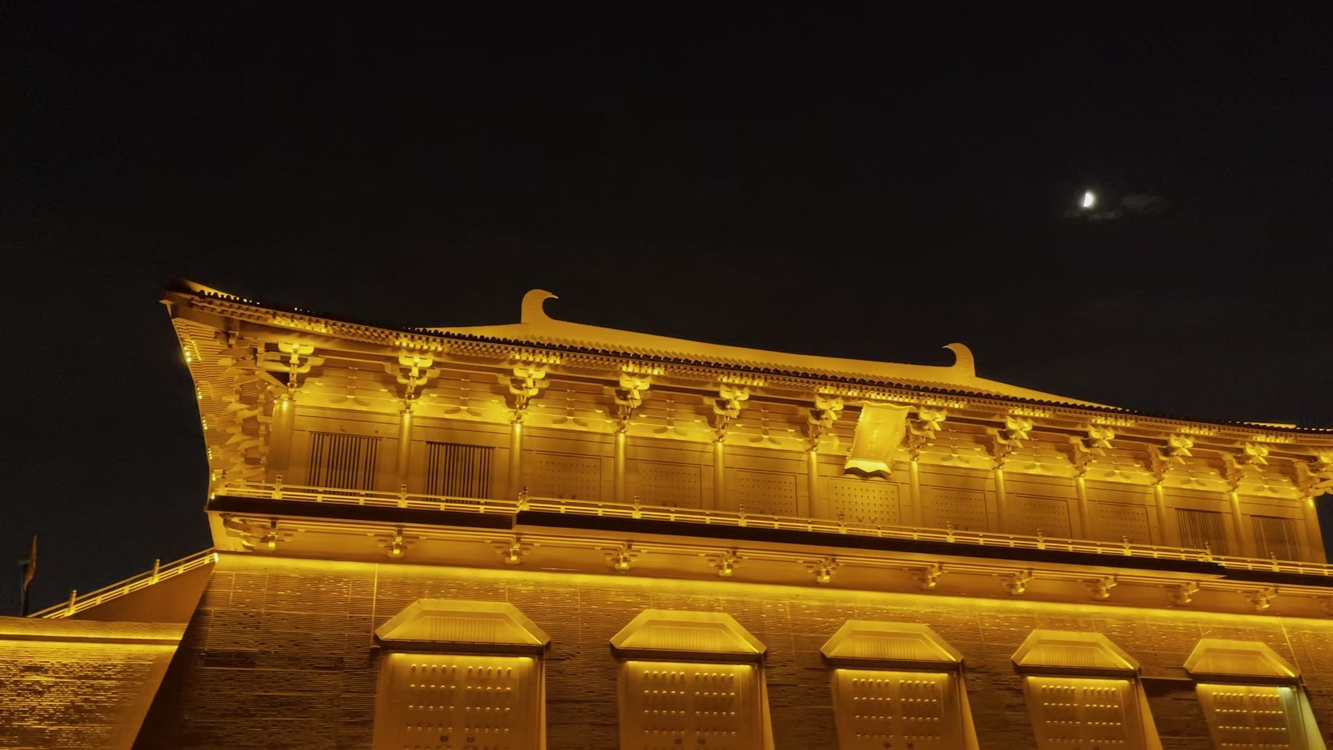 大明宫遗址公园夜景视频素材画面4
