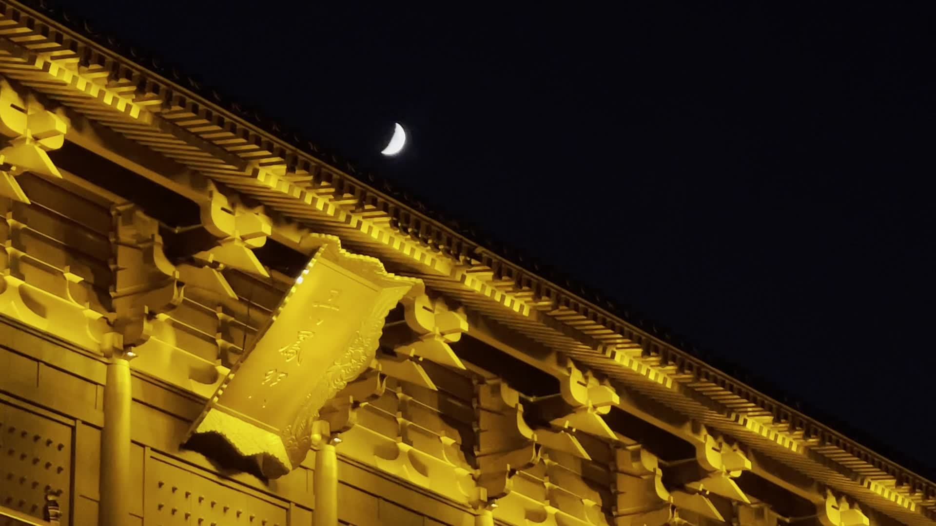 大明宫遗址公园夜景视频素材画面1