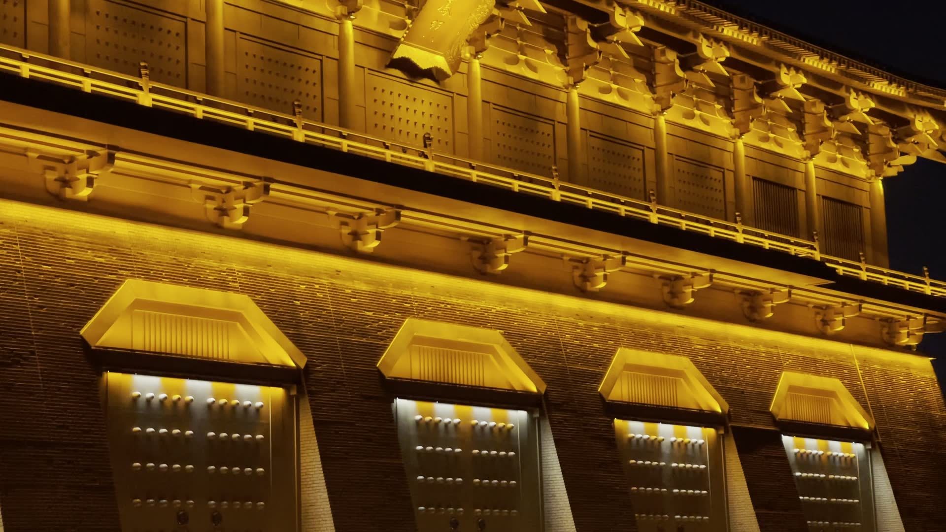 大明宫遗址公园夜景视频素材画面2