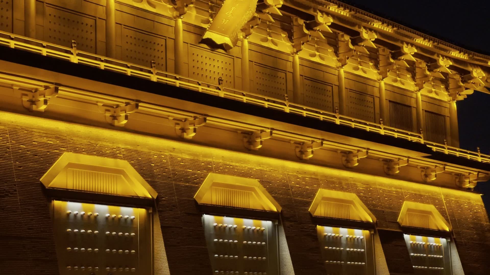 大明宫遗址公园夜景视频素材画面4