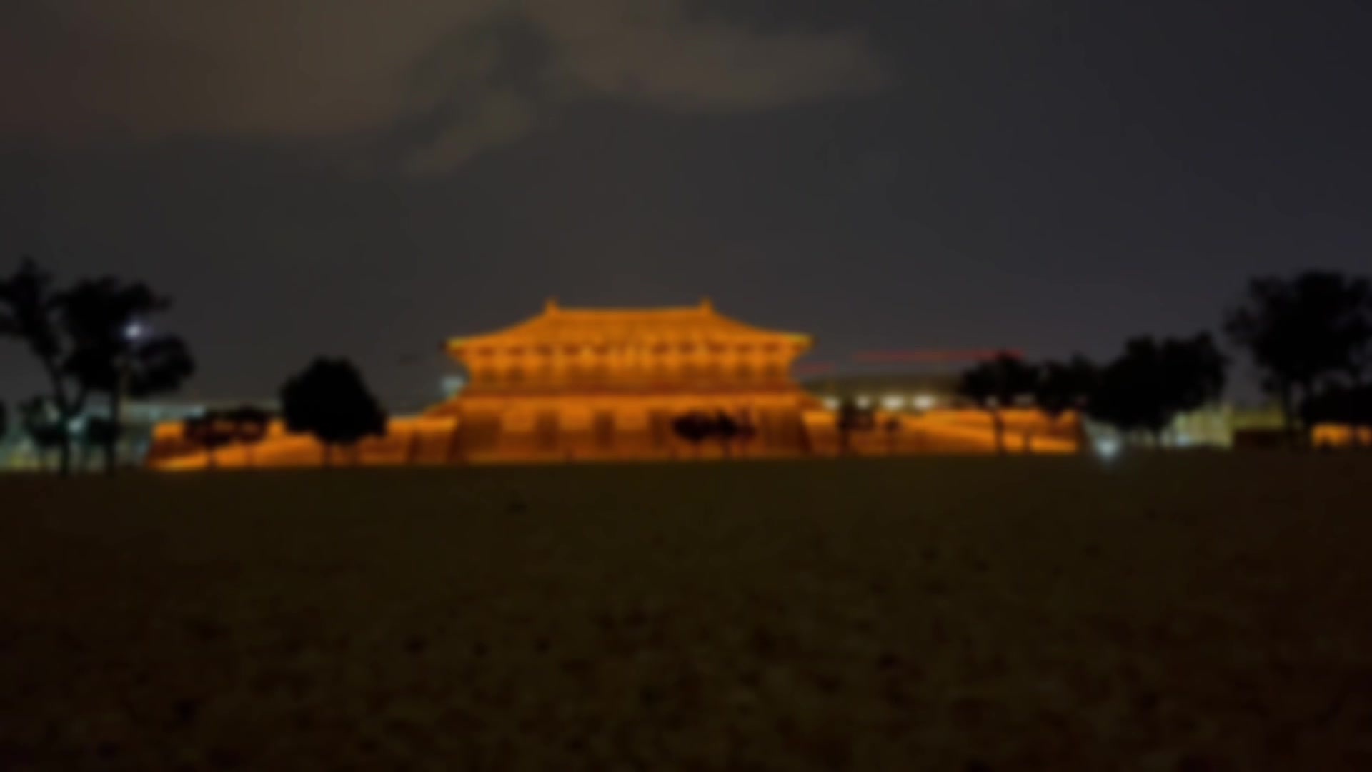 大明宫遗址公园夜景视频素材画面1