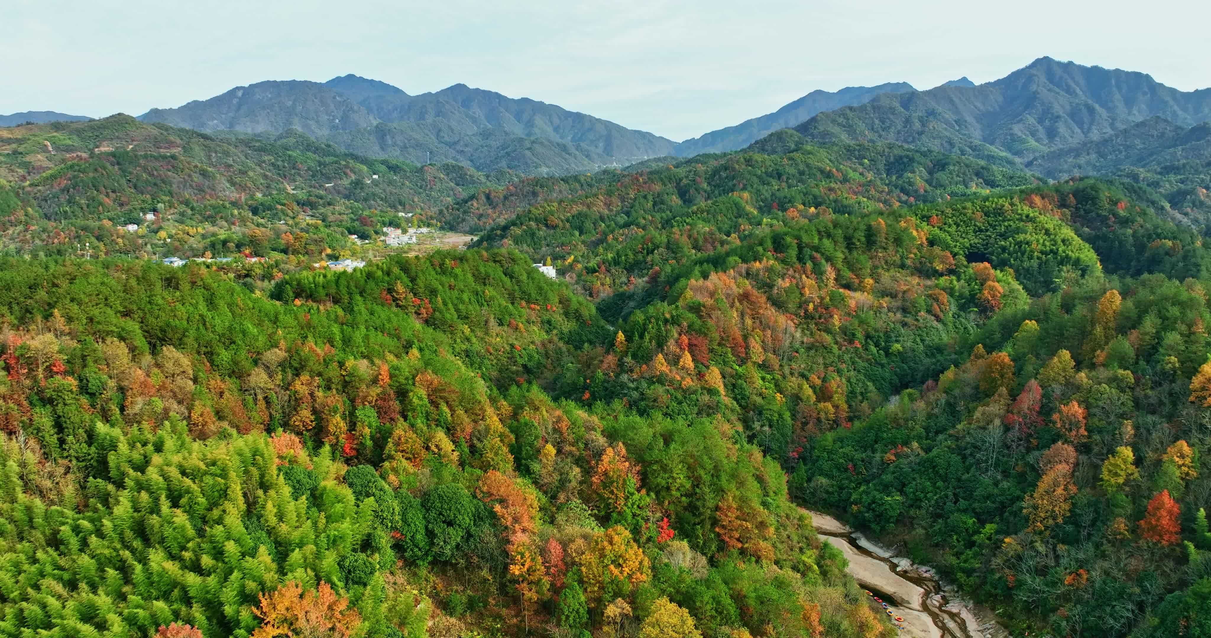 安徽金寨大别山秋天0072视频素材画面1