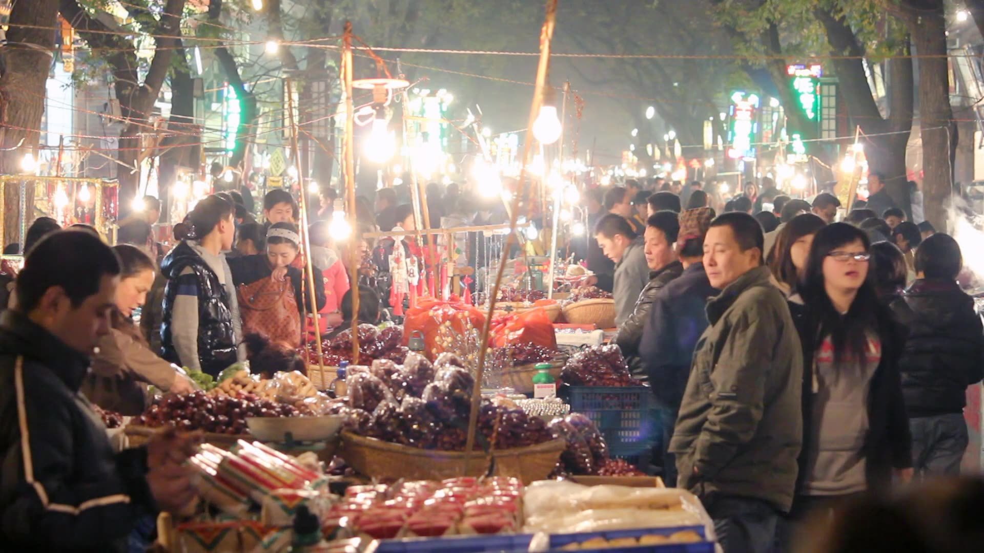 西安回民街视频素材画面2