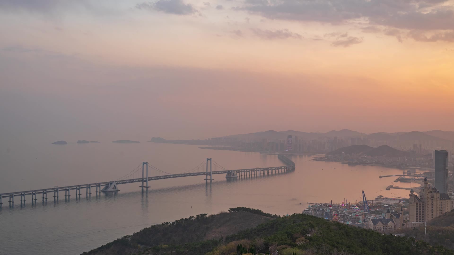 大连星海湾海景延时视频视频素材画面1