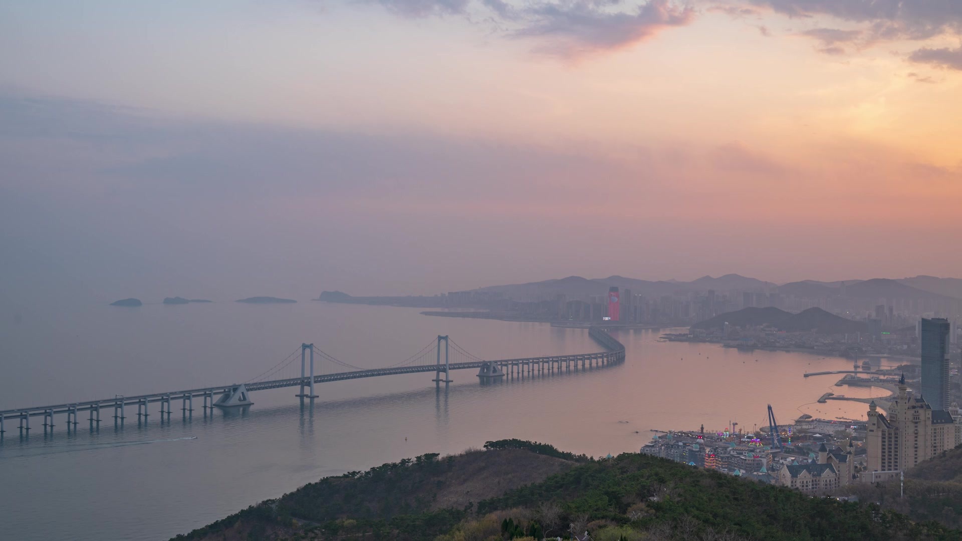 大连星海湾海景延时视频视频素材画面4
