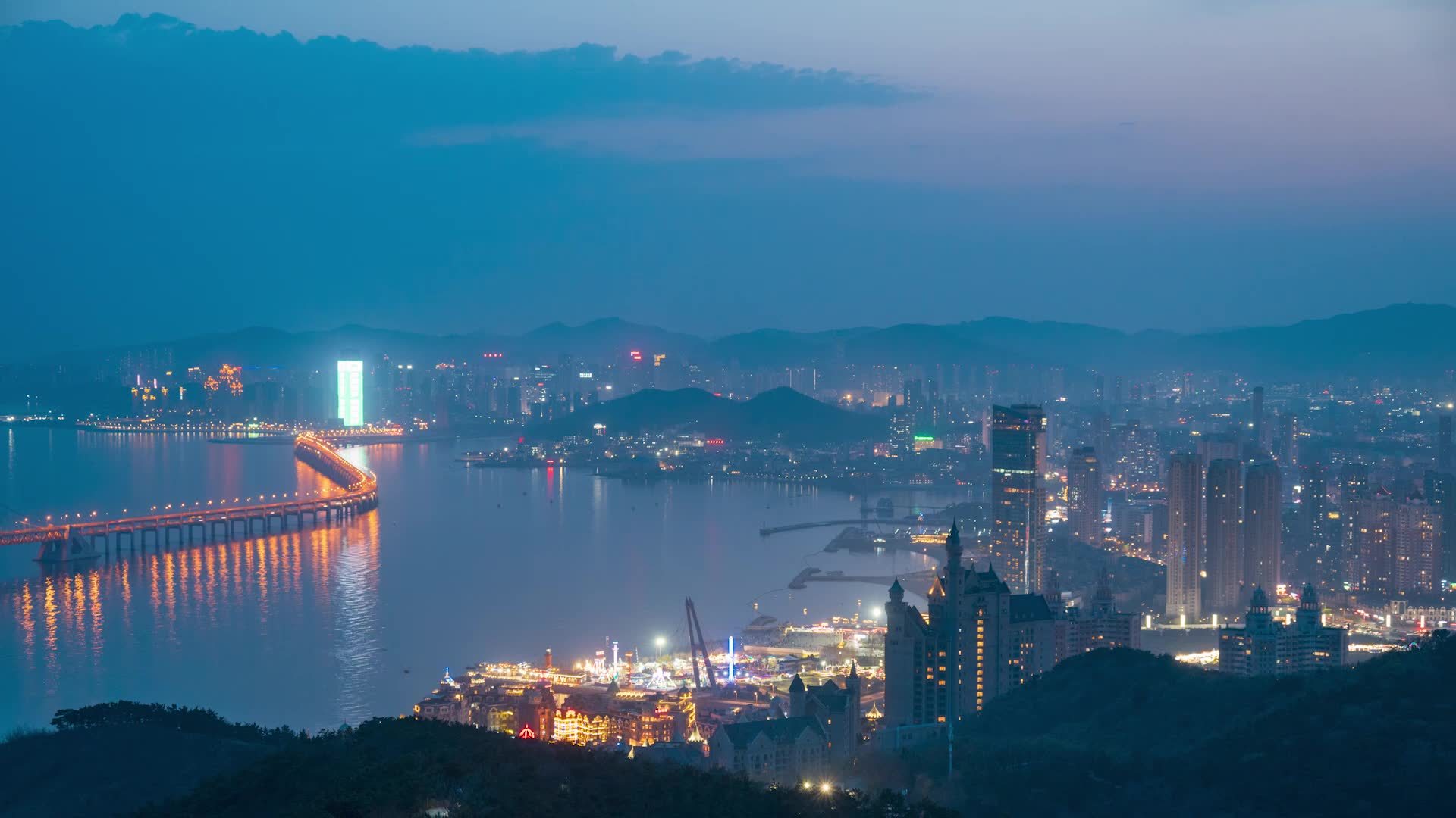 大连星海湾海景延时视频视频素材画面1