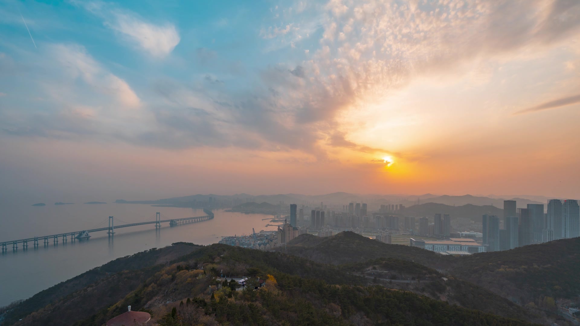 大连星海湾海景延时视频视频素材画面1