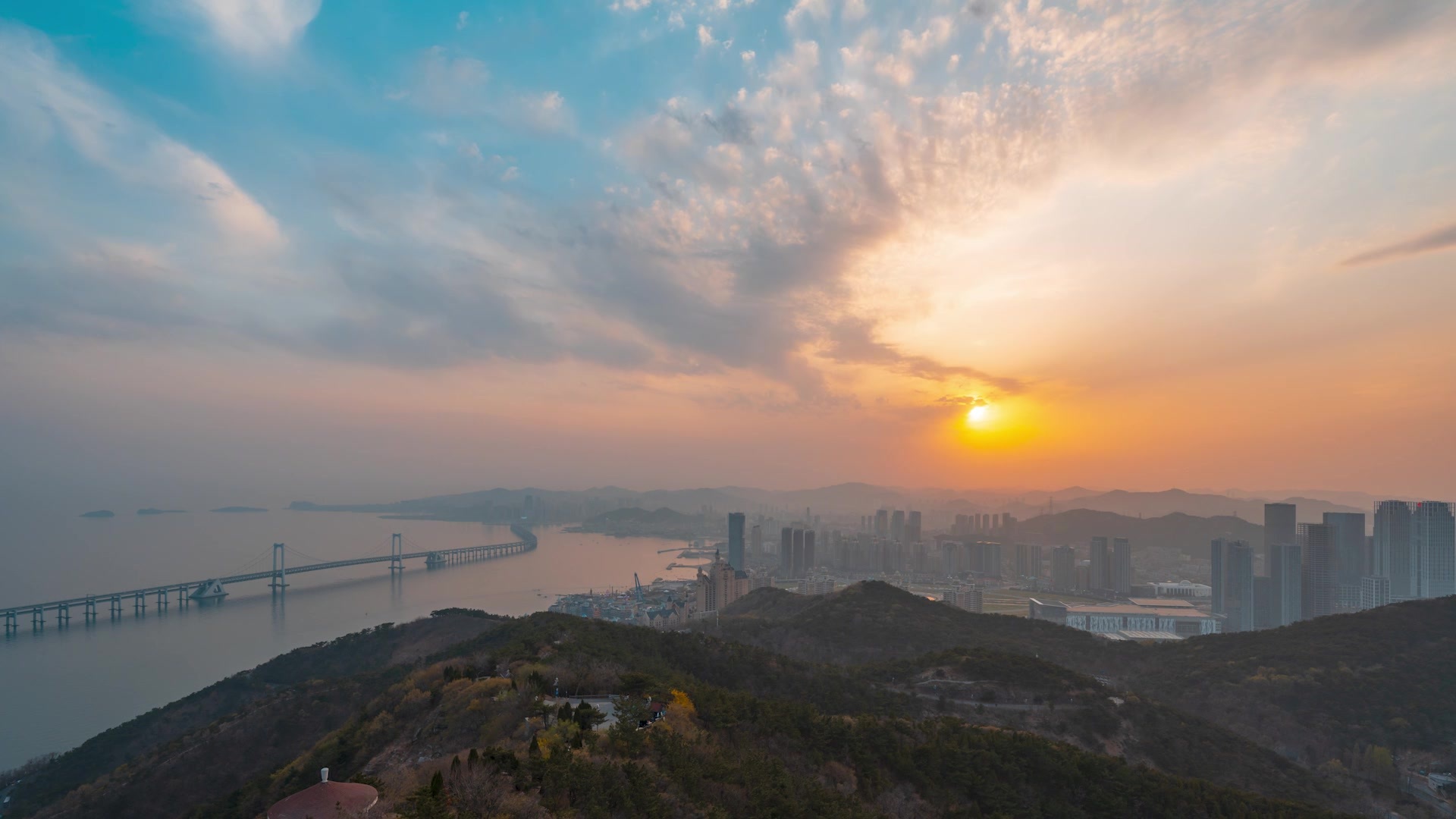 大连星海湾海景延时视频视频素材画面2