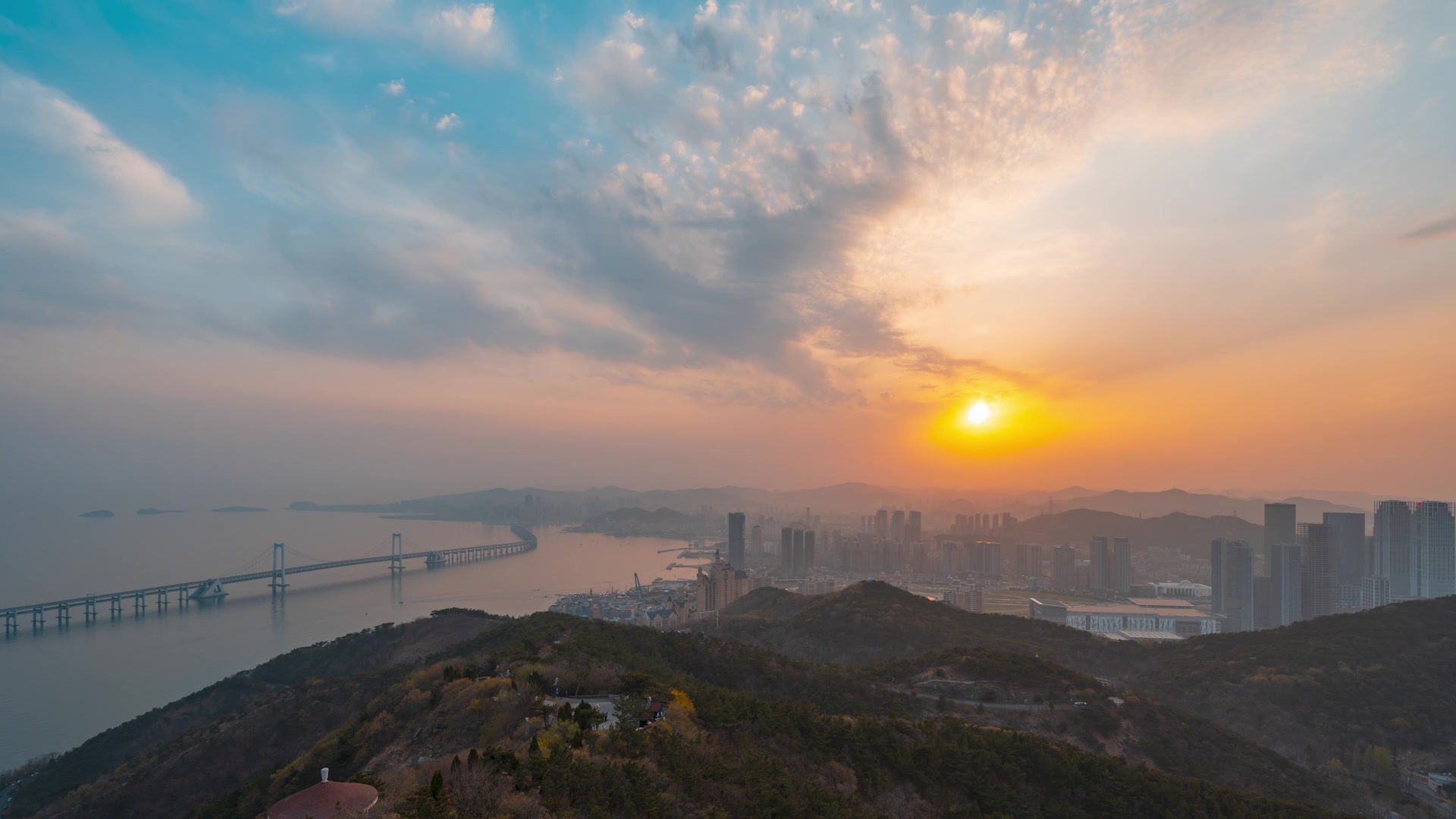 大连星海湾海景延时视频视频素材画面4