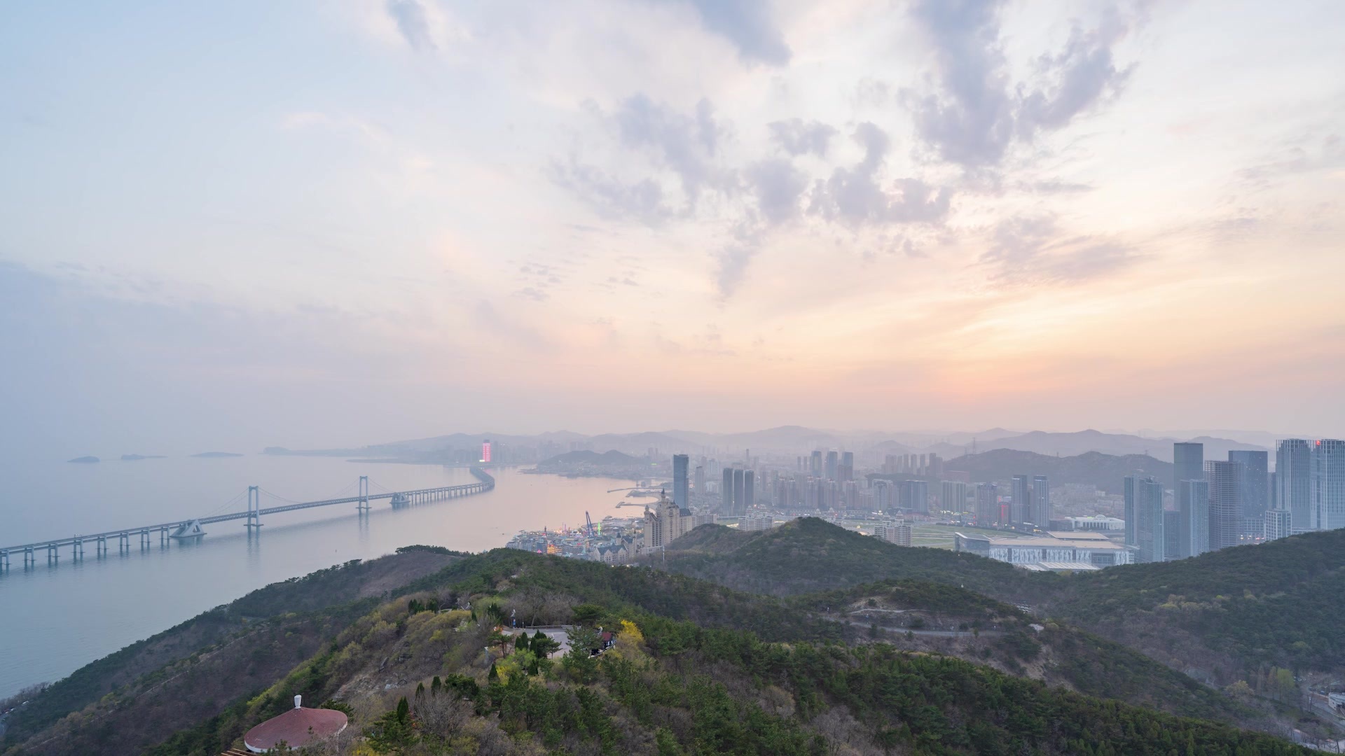 大连星海湾海景延时视频视频素材画面2