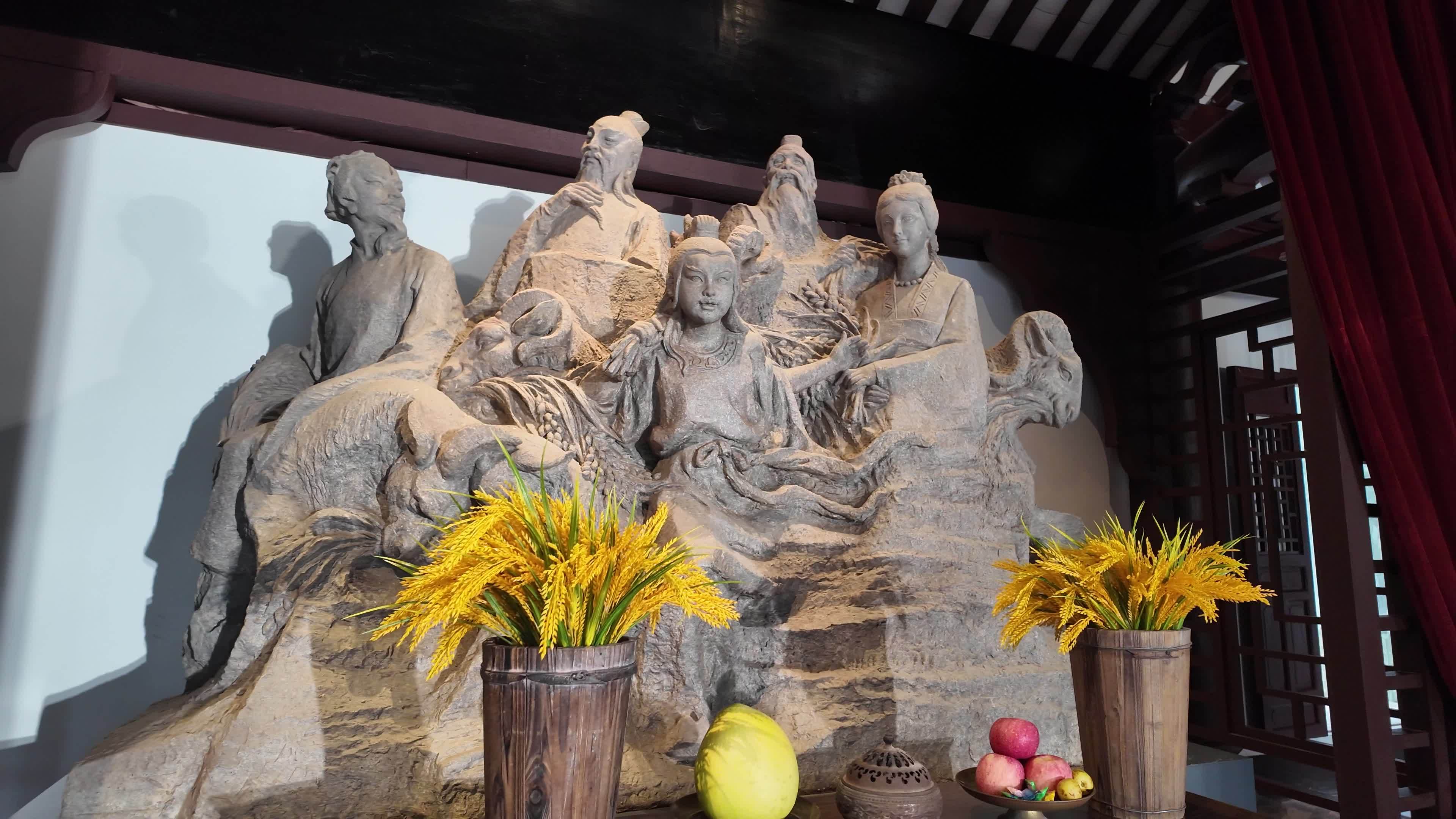 中国广东省广州市越秀区五仙古观视频素材画面1
