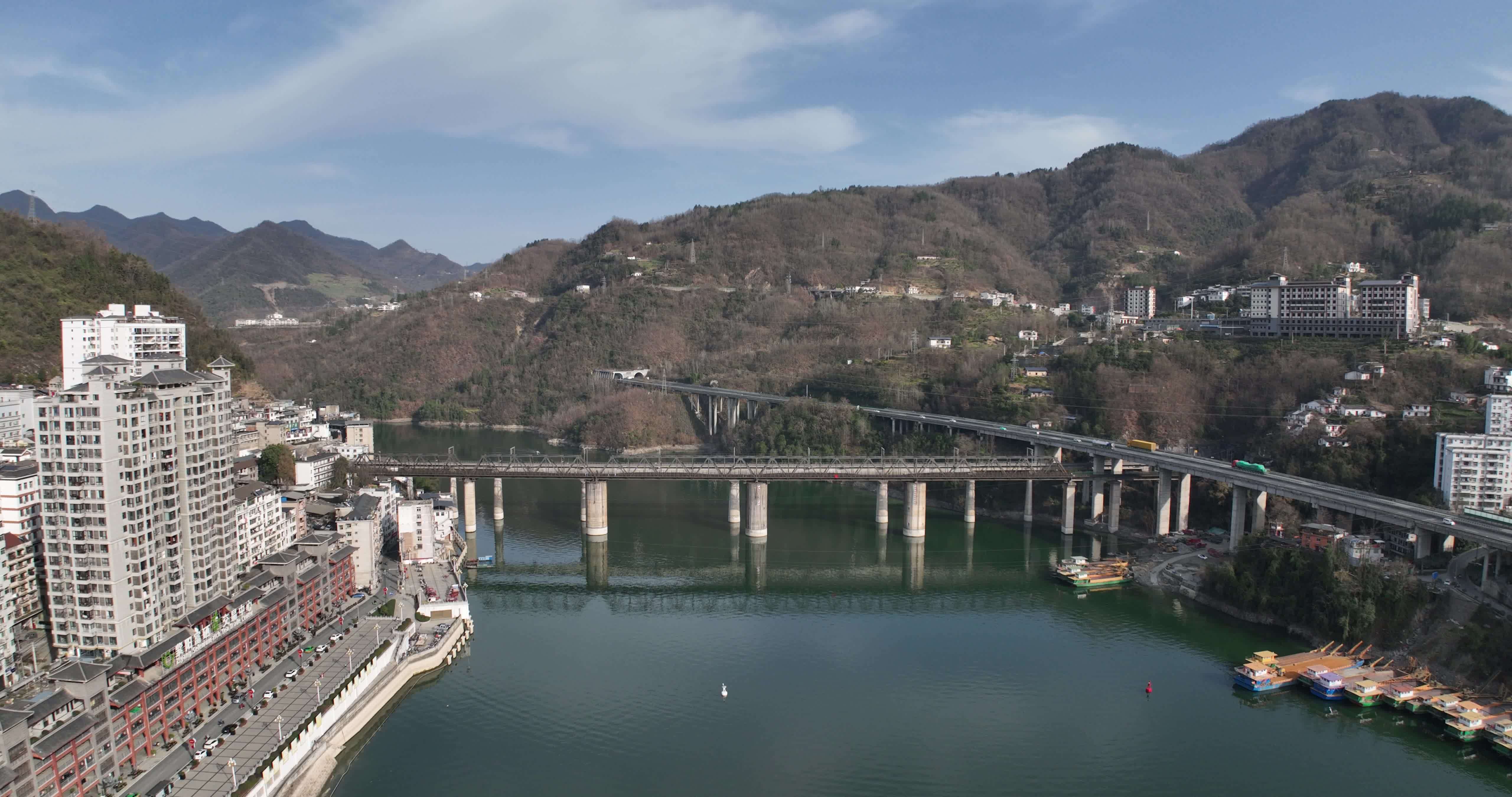 紫阳县城市航拍视频素材画面3