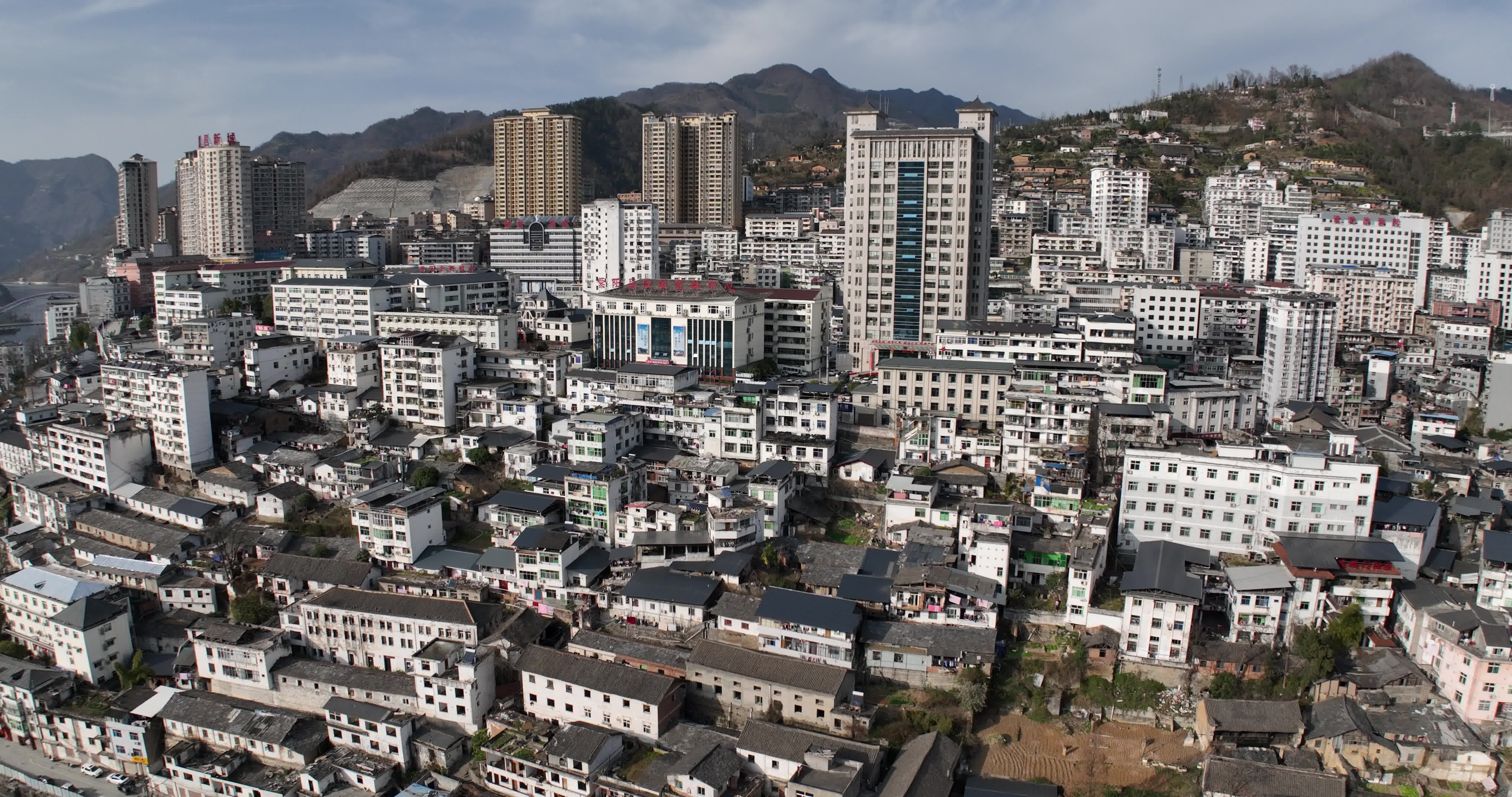 紫阳县城市航拍视频素材画面3