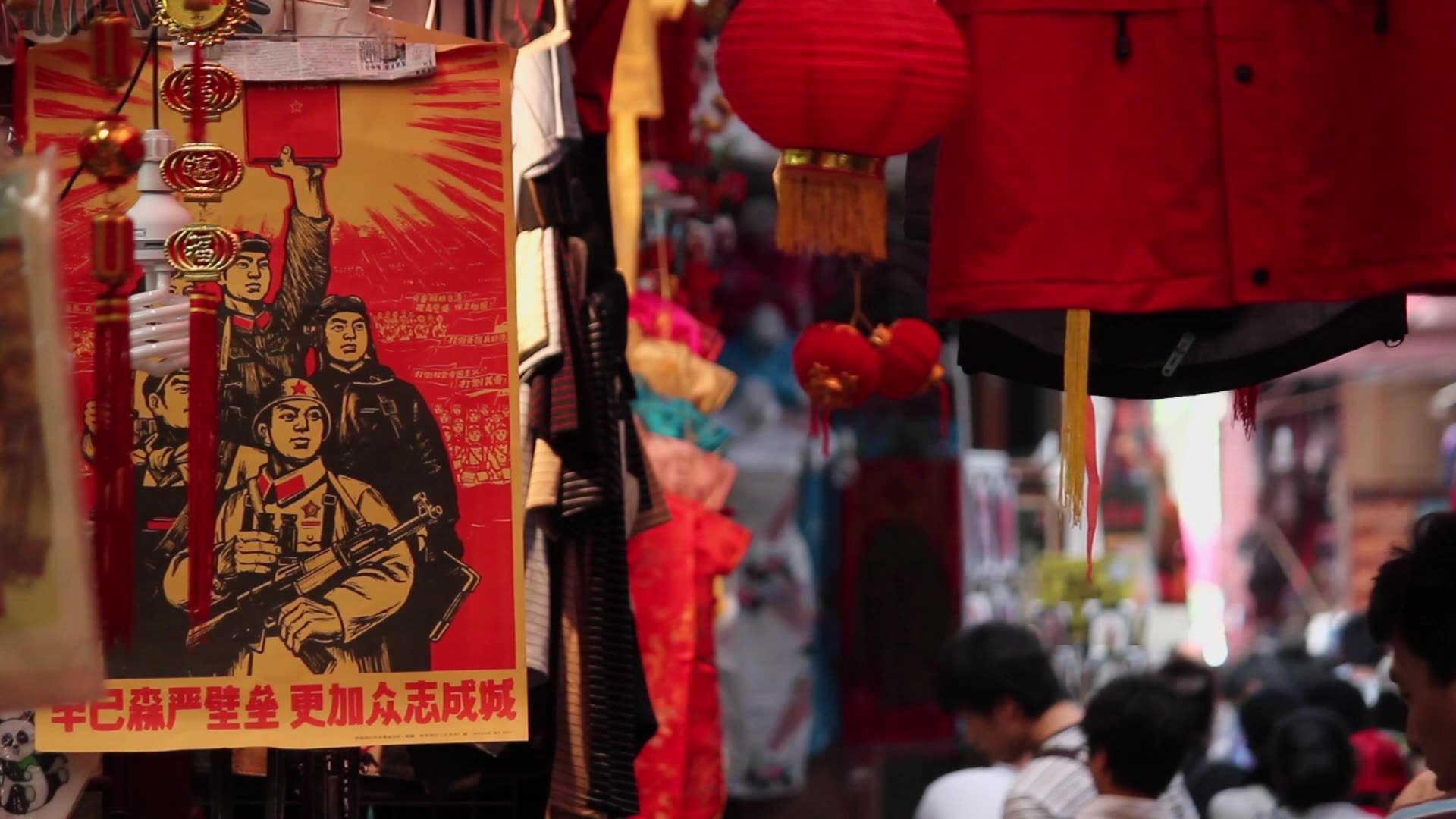 西安回民街旅游市场视频素材画面4