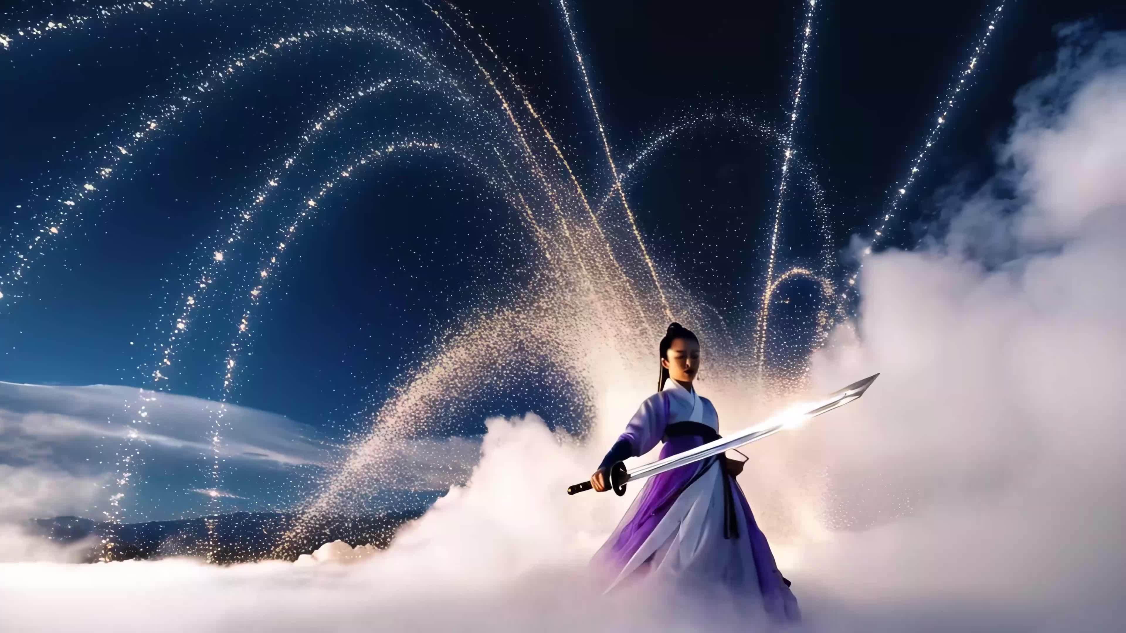 武侠剑客侠女视频素材画面1