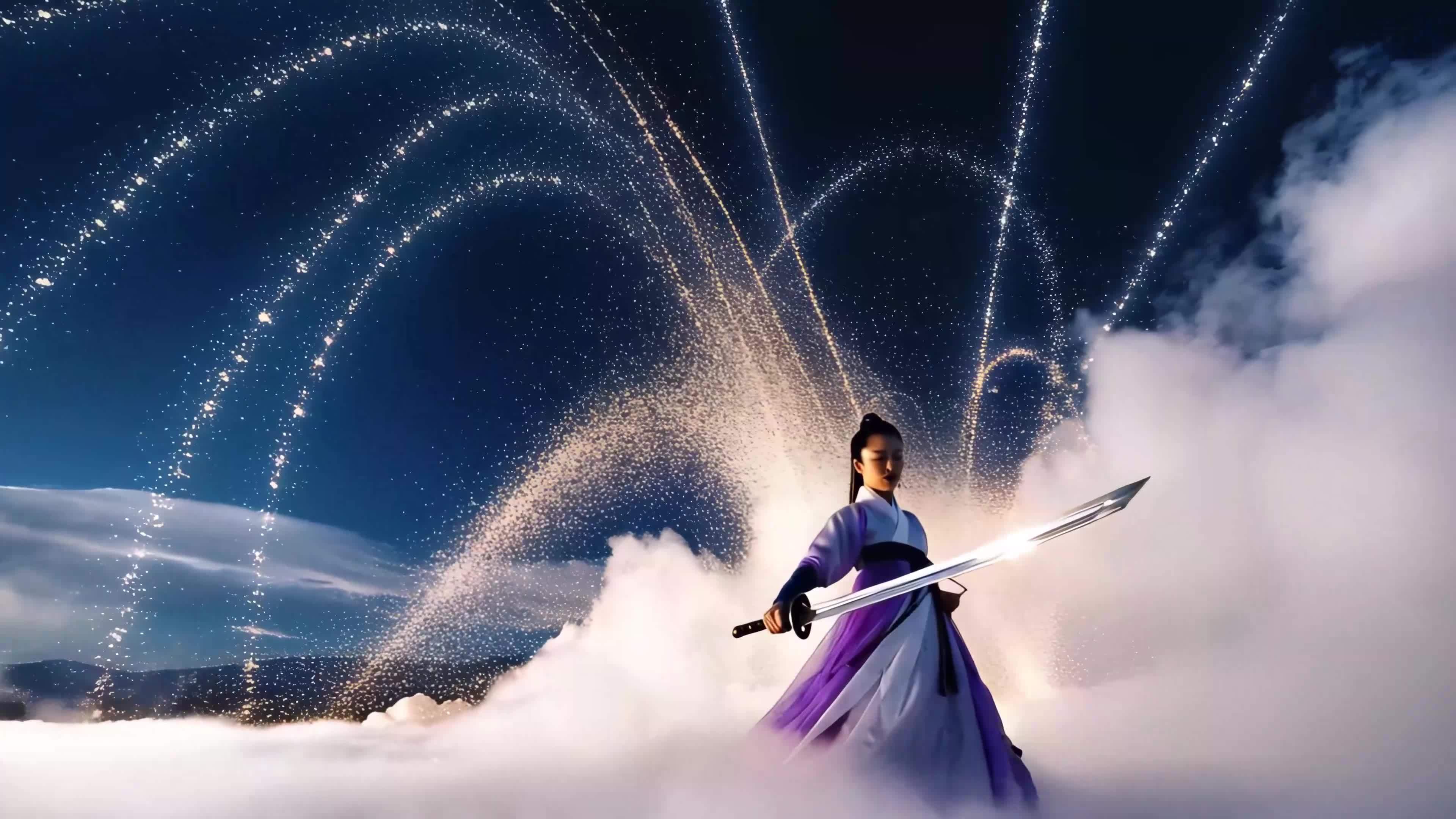 武侠剑客侠女视频素材画面2