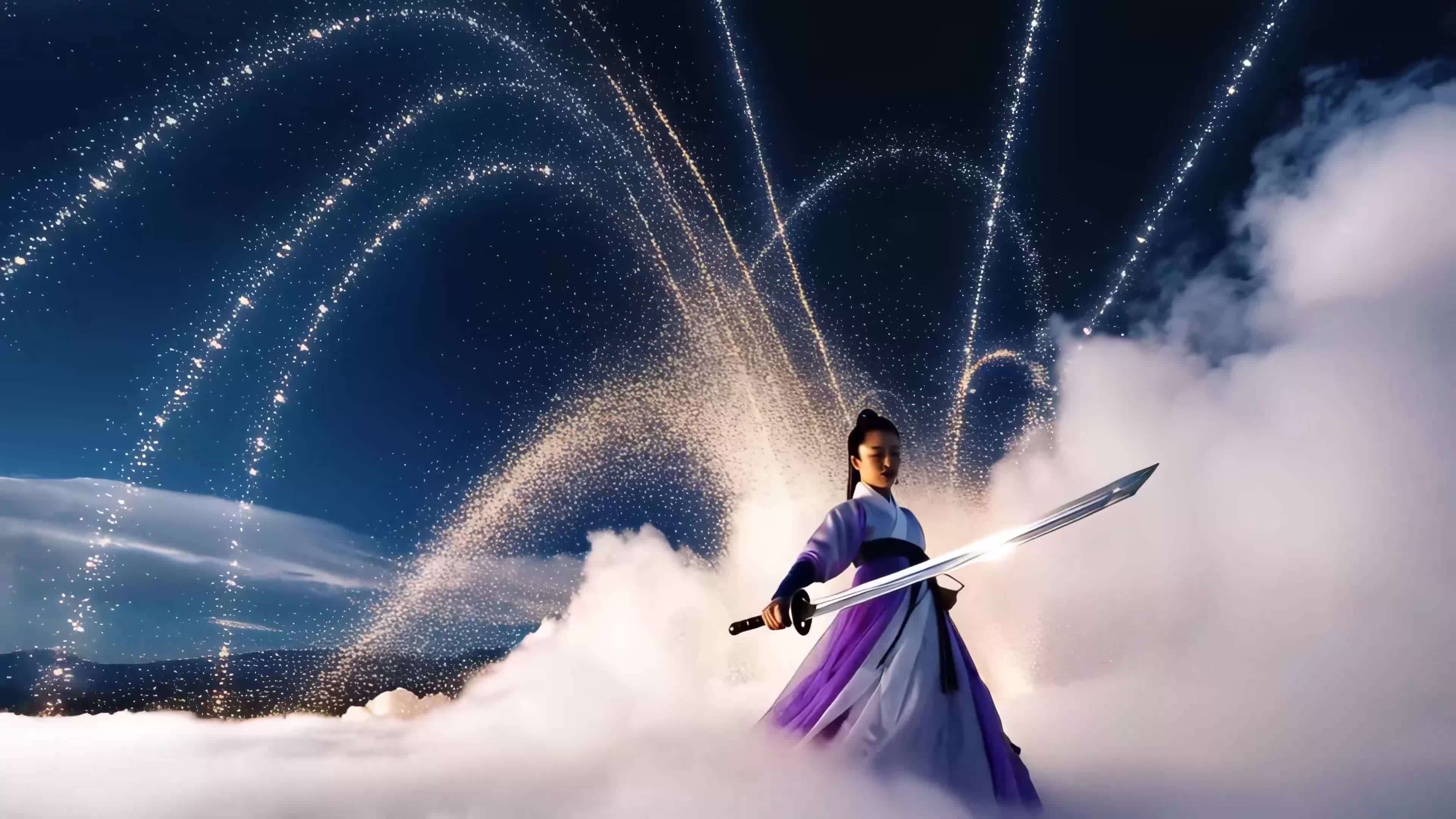 武侠剑客侠女视频素材画面4
