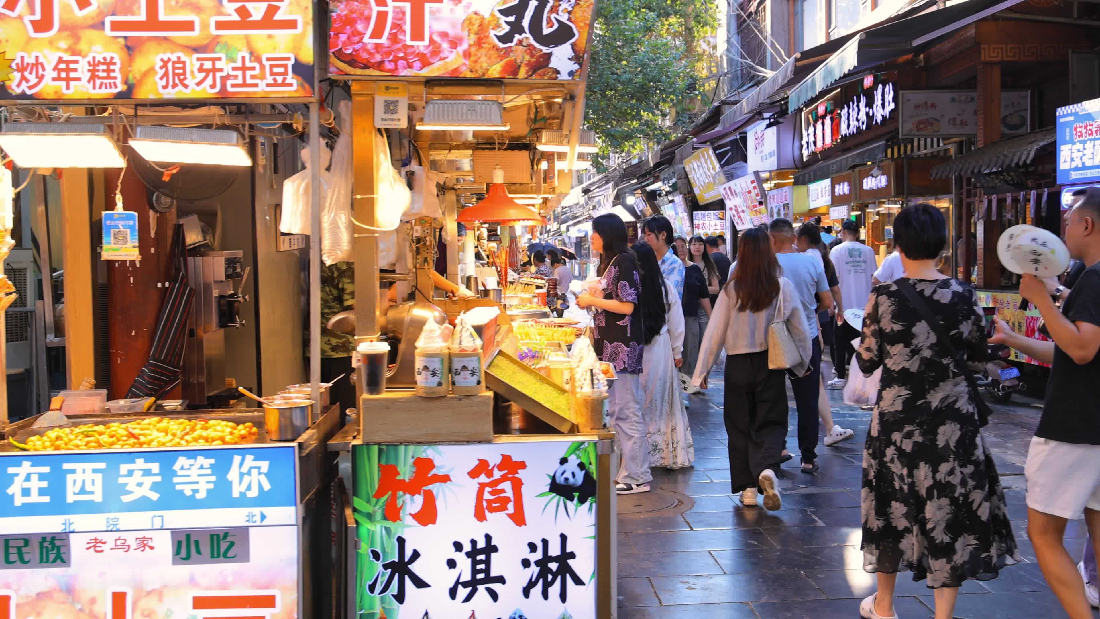 回民街街景视频素材画面4