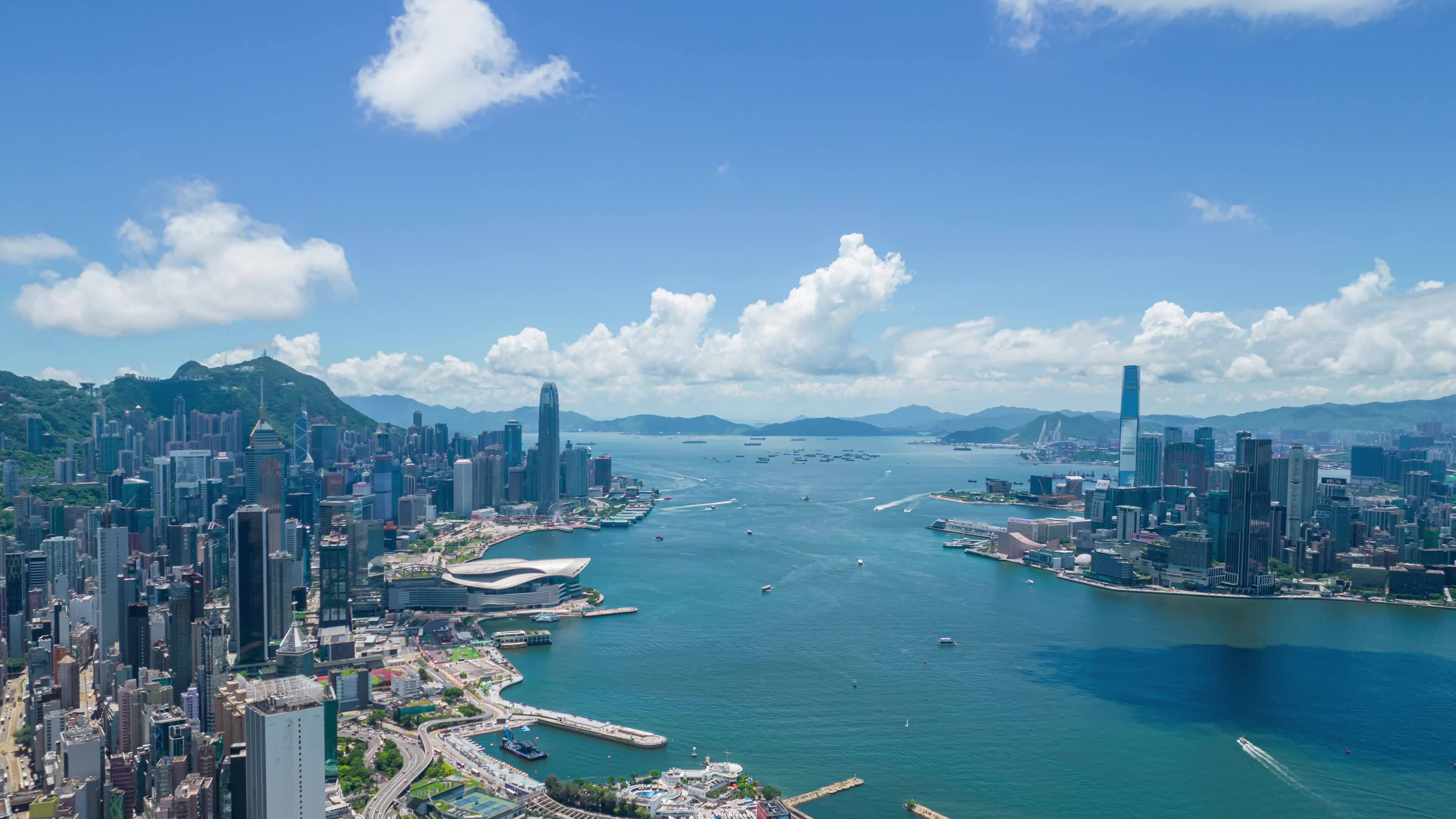 香港4k航拍延时视频素材画面1