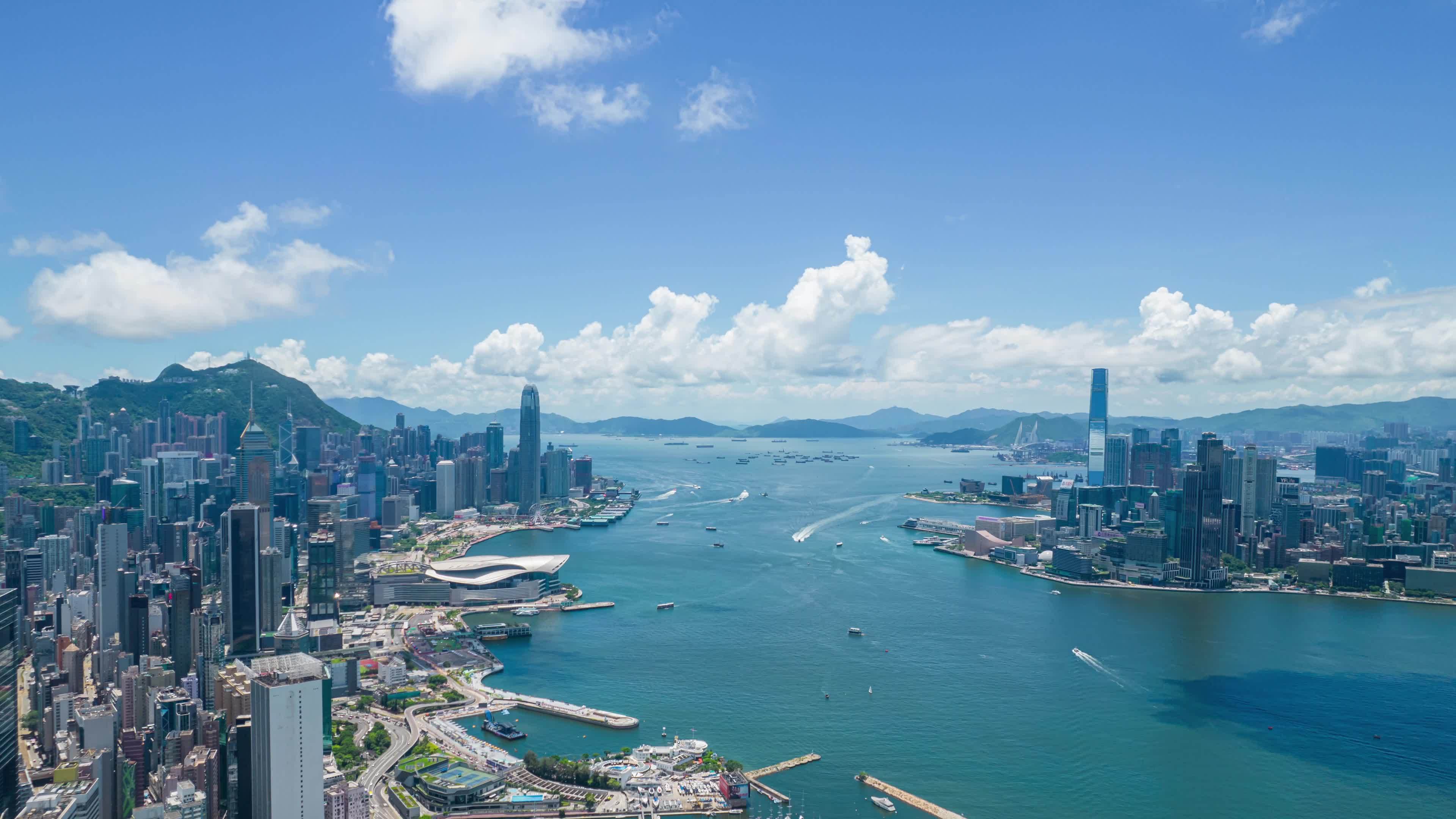 香港4k航拍延时视频素材画面4