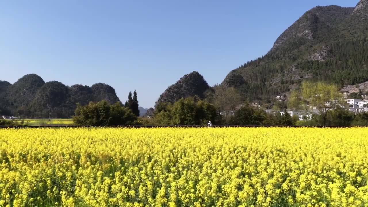 贵州万峰林八卦田航拍视频素材画面1