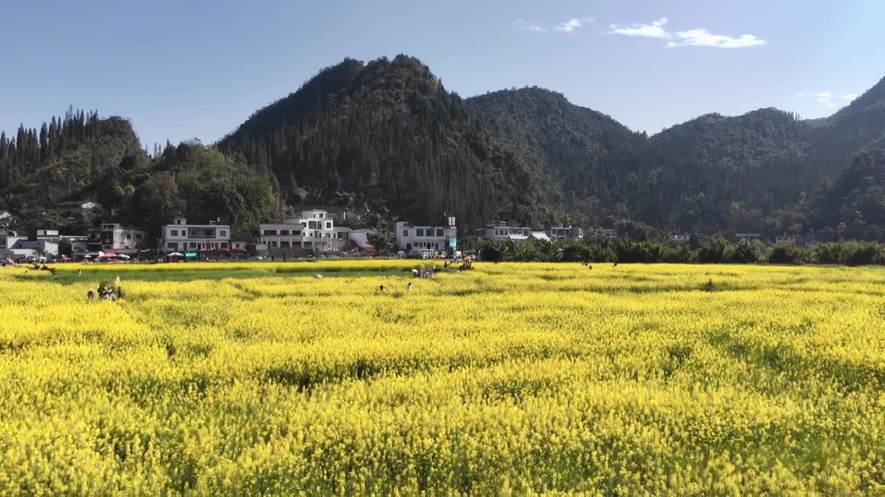 贵州万峰林八卦田航拍视频素材画面1